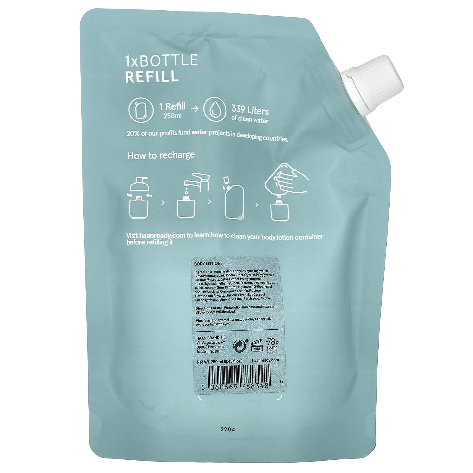 Haan Body Lotion Refill, Forest Grace, Paraben-Free & Natural Ingredients - Image 2