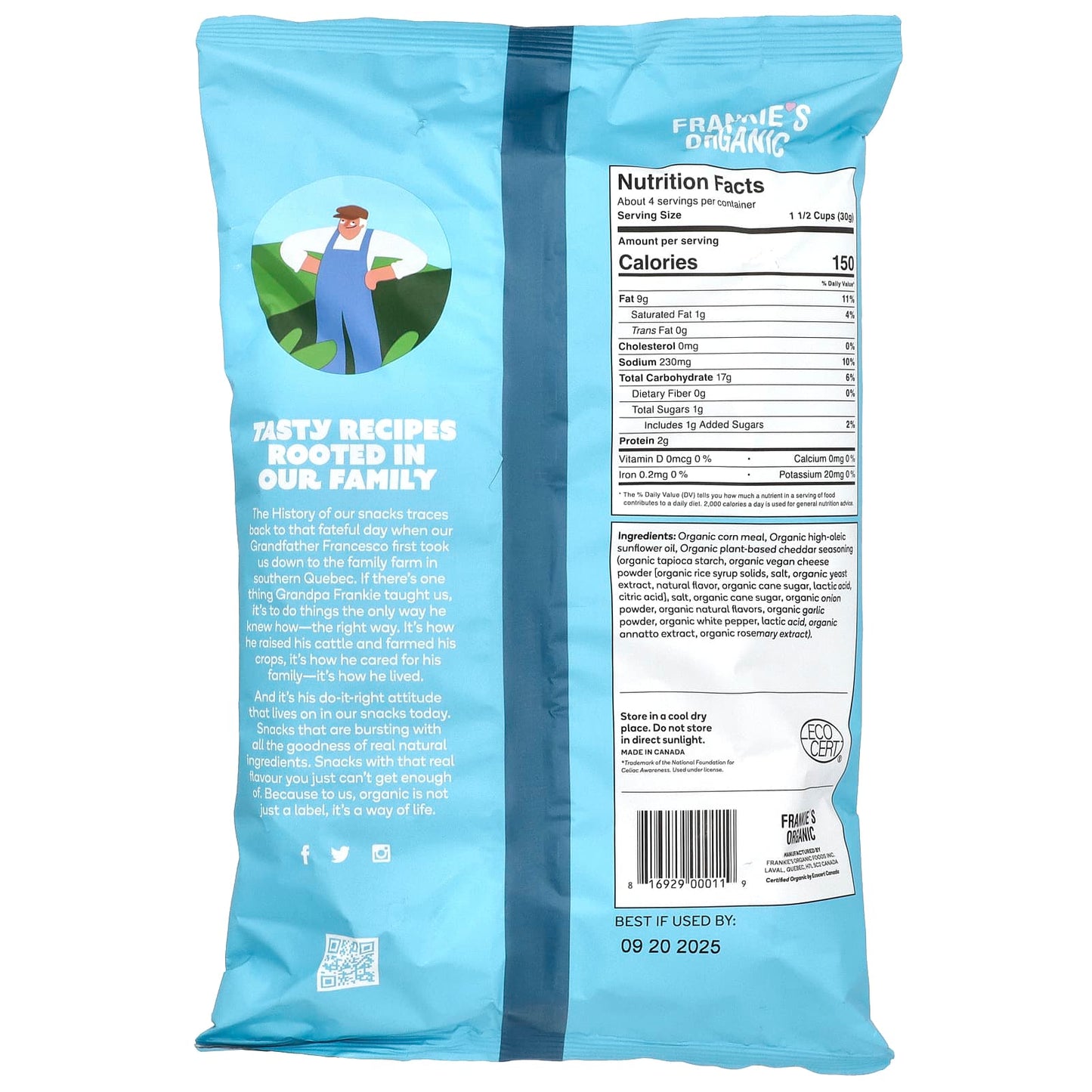 Vegan Cheddar Puffs by Frankie's Organic, USDA Organic, 4 oz - Image 2
