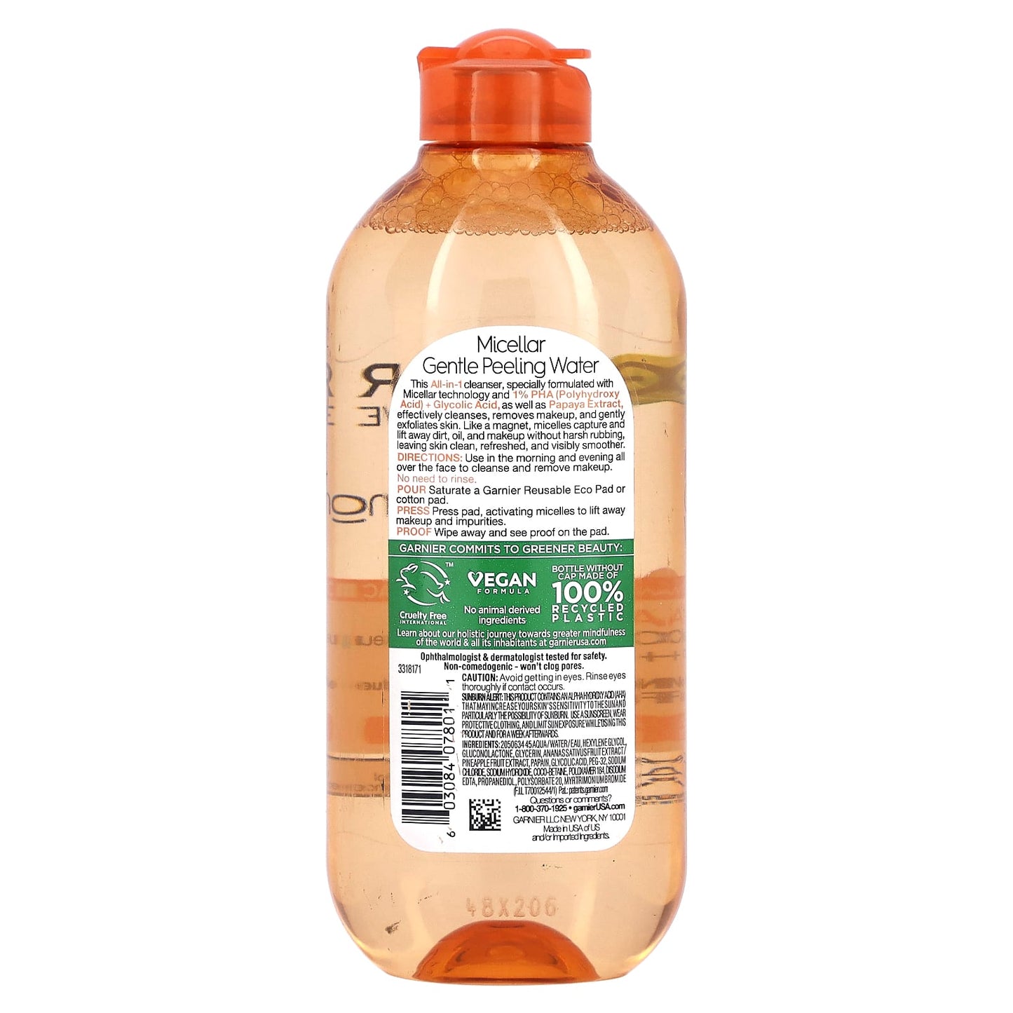 Garnier Micellar Gentle Peeling Water, All-in-1 Cleanser 400ml - Image 2