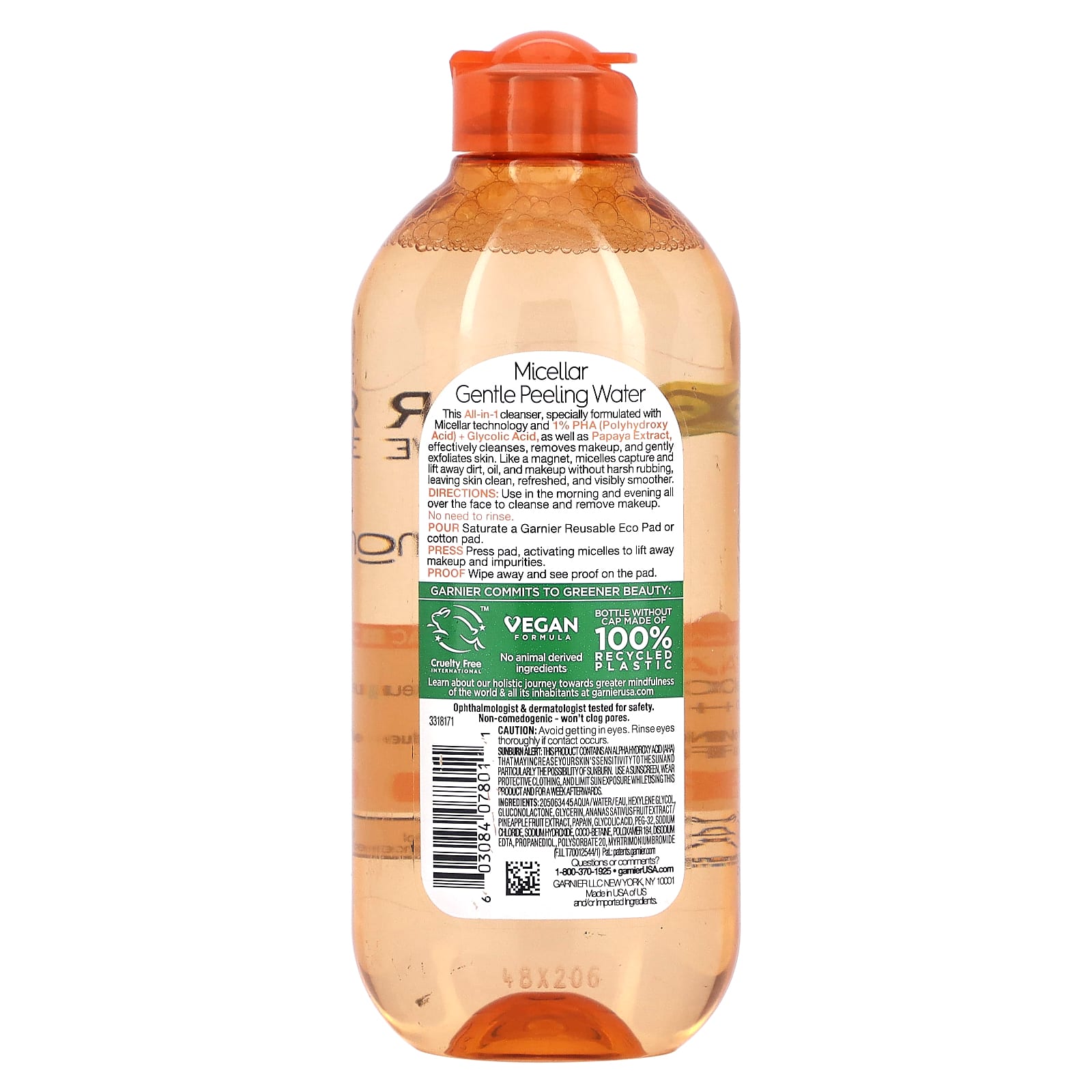Garnier Micellar Gentle Peeling Water, All-in-1 Cleanser 400ml - Image 2