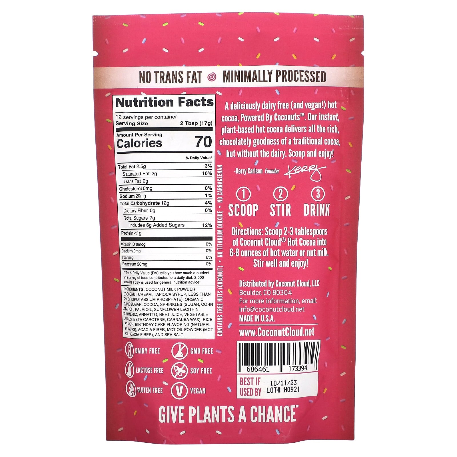 Birthday Cake Vegan Hot Cocoa by Coconut Cloud - Dairy Free & Delicious - Image 2