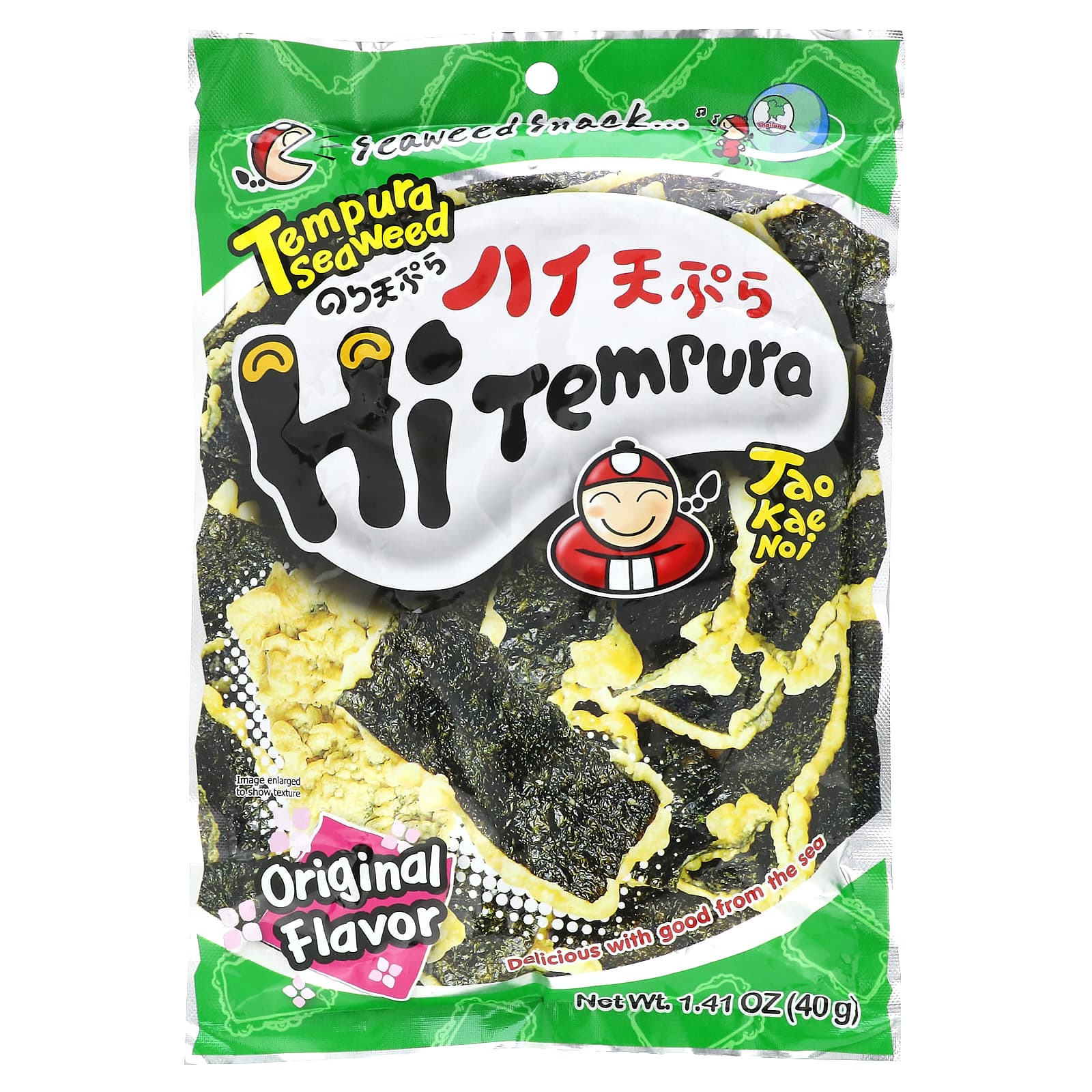 Tao Kae Noi, HiTempura Seaweed Snack, Original, 1.41 oz (40 g) - Image 1