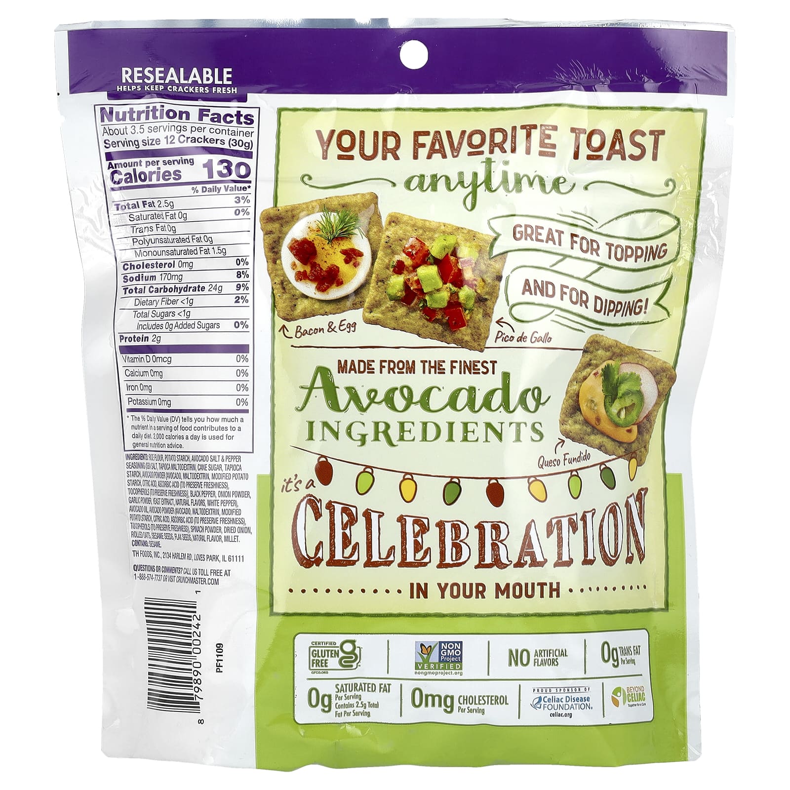 Crunchy Avocado Toast Rice Crackers by Crunchmaster - Gluten Free & Vegan - Image 2