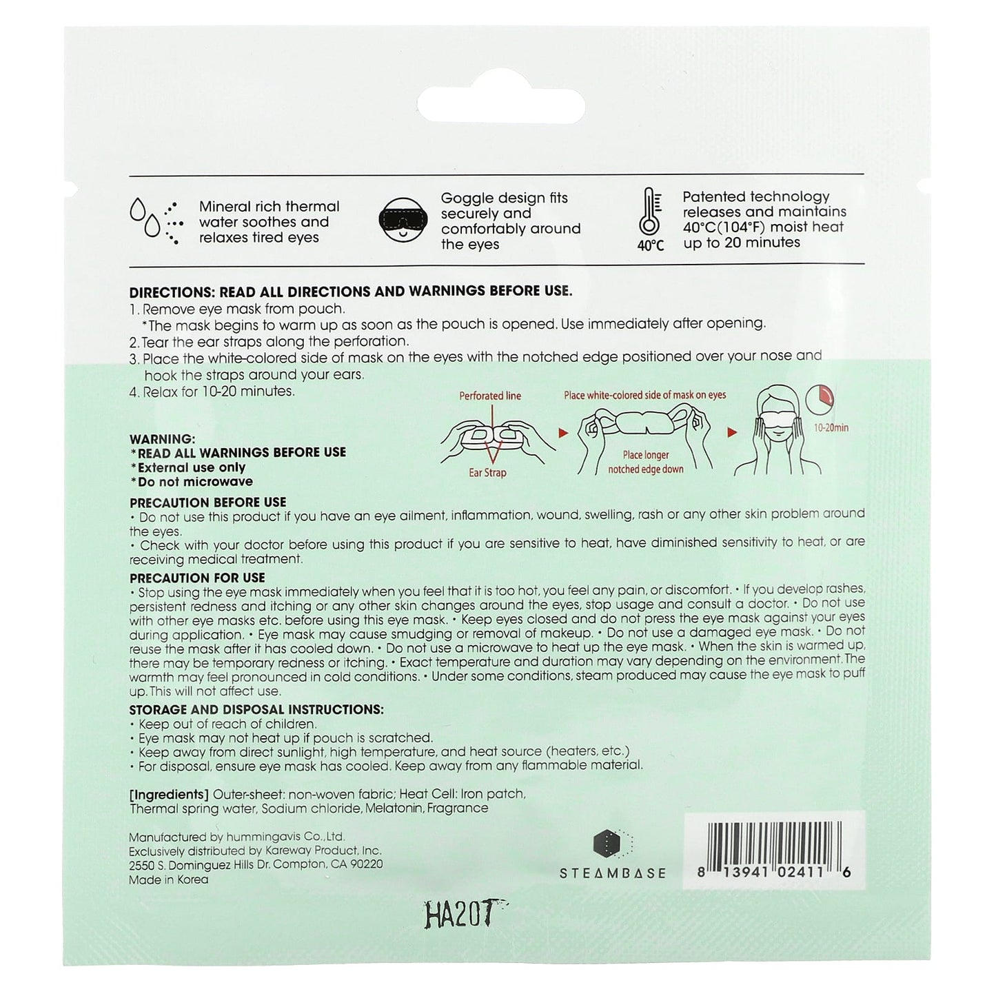 Steambase, Steam Eye Mask, Bright Citrus, 1 Eye Mask - Image 2