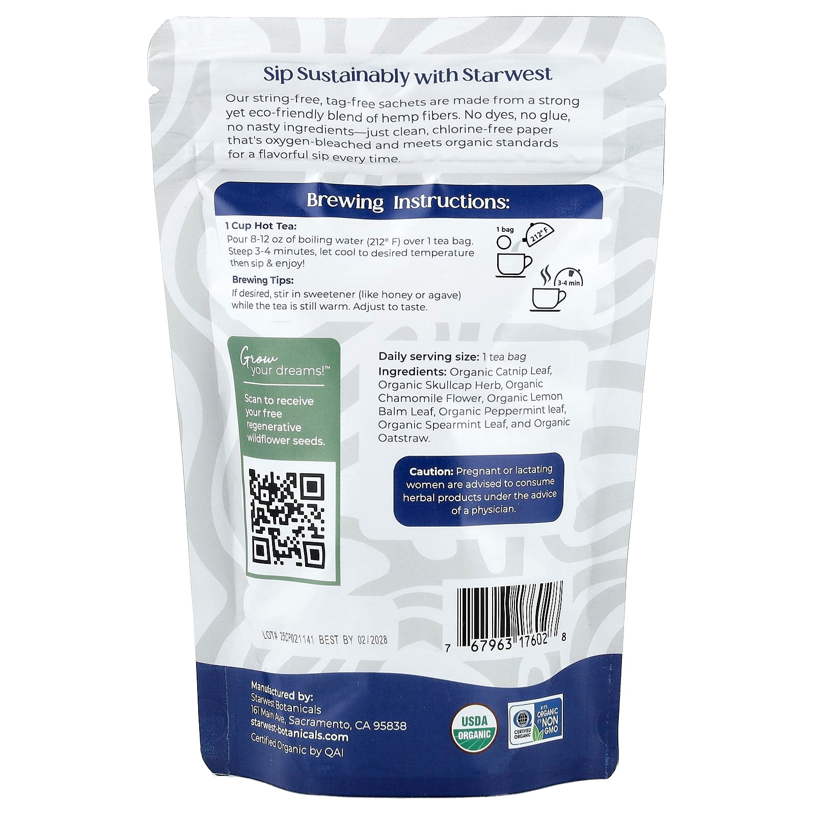 Starwest Botanicals, Organic Evening Rest Tea, Caffeine Free, 20 Organic Tea Bags, 1.4 oz (40 g) - Image 2