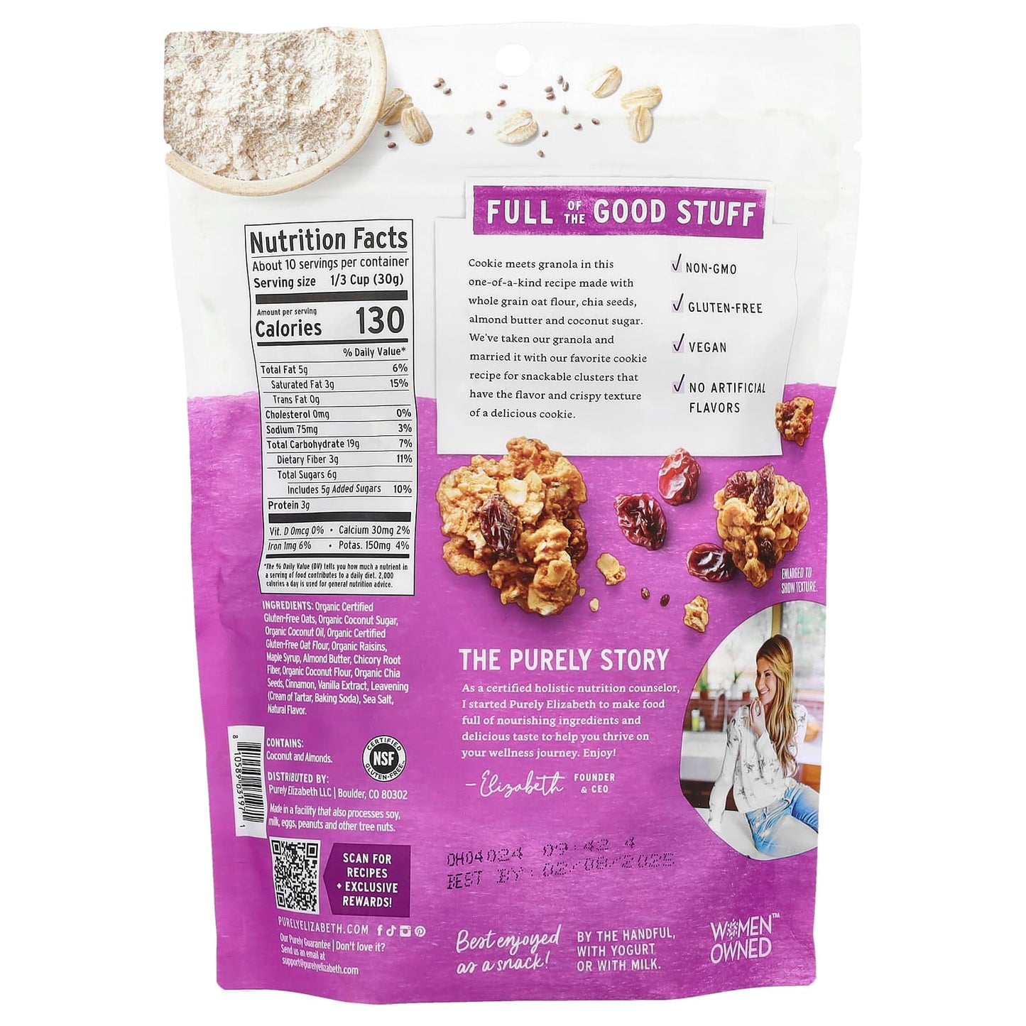 Purely Elizabeth, Cookie Granola, Oatmeal Raisin, 11 oz (312 g) - Image 2