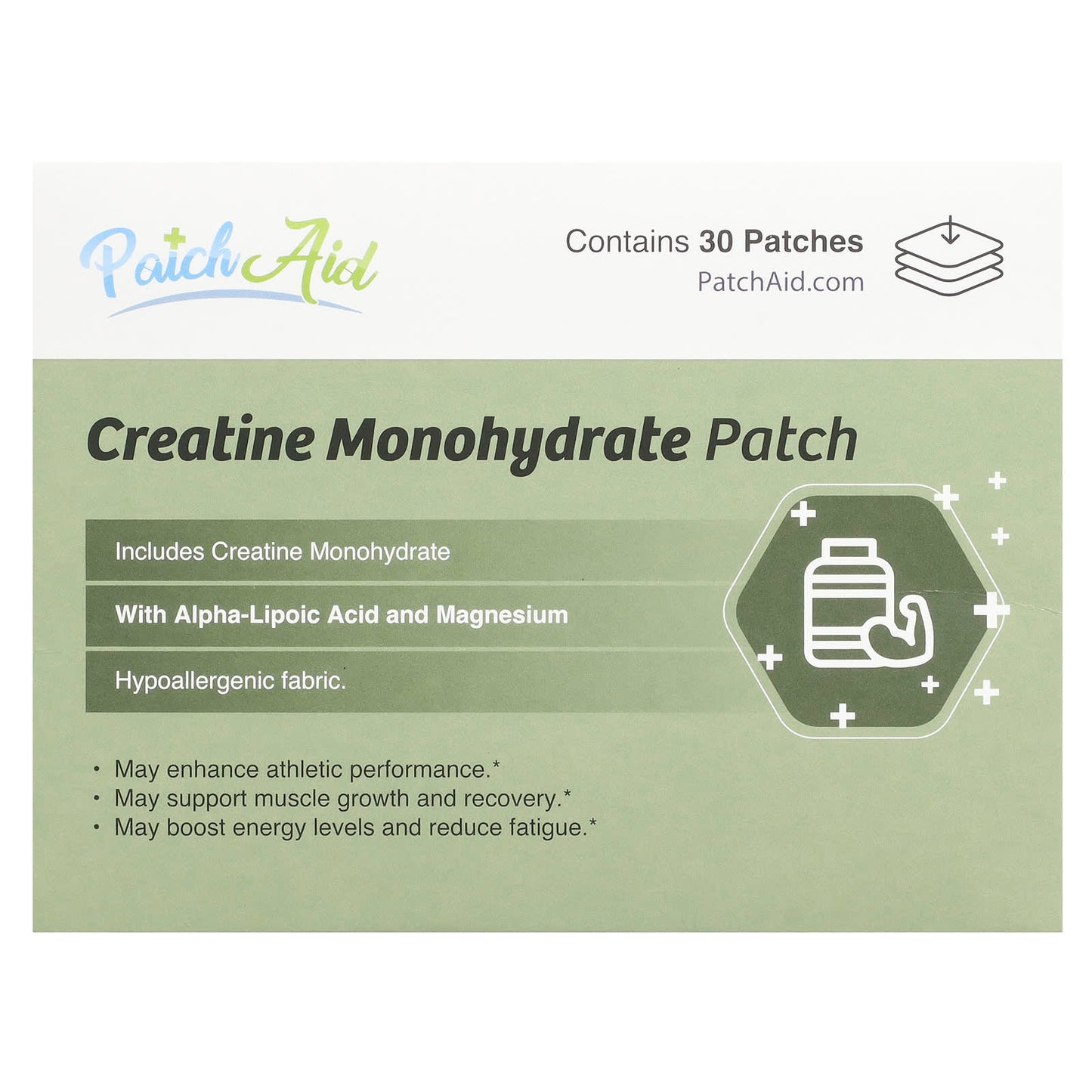 PatchAid, Creatine Monohydrate Patch, 30 Patches - Image 1