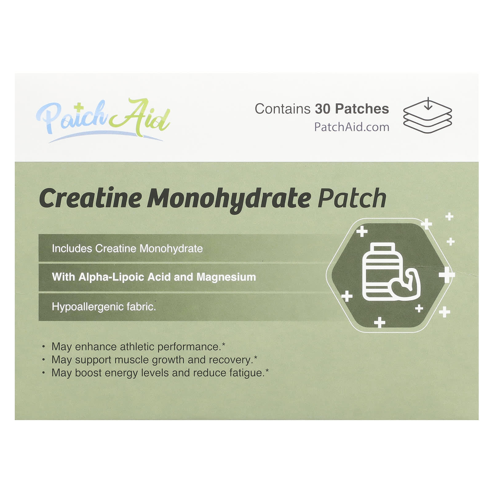 PatchAid, Creatine Monohydrate Patch, 30 Patches - Image 1