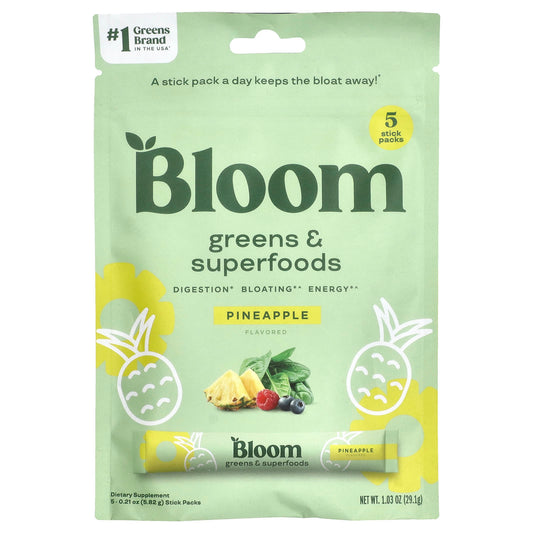 Pineapple Greens & Superfoods by Bloom - 5 Stick Packs - Image 1