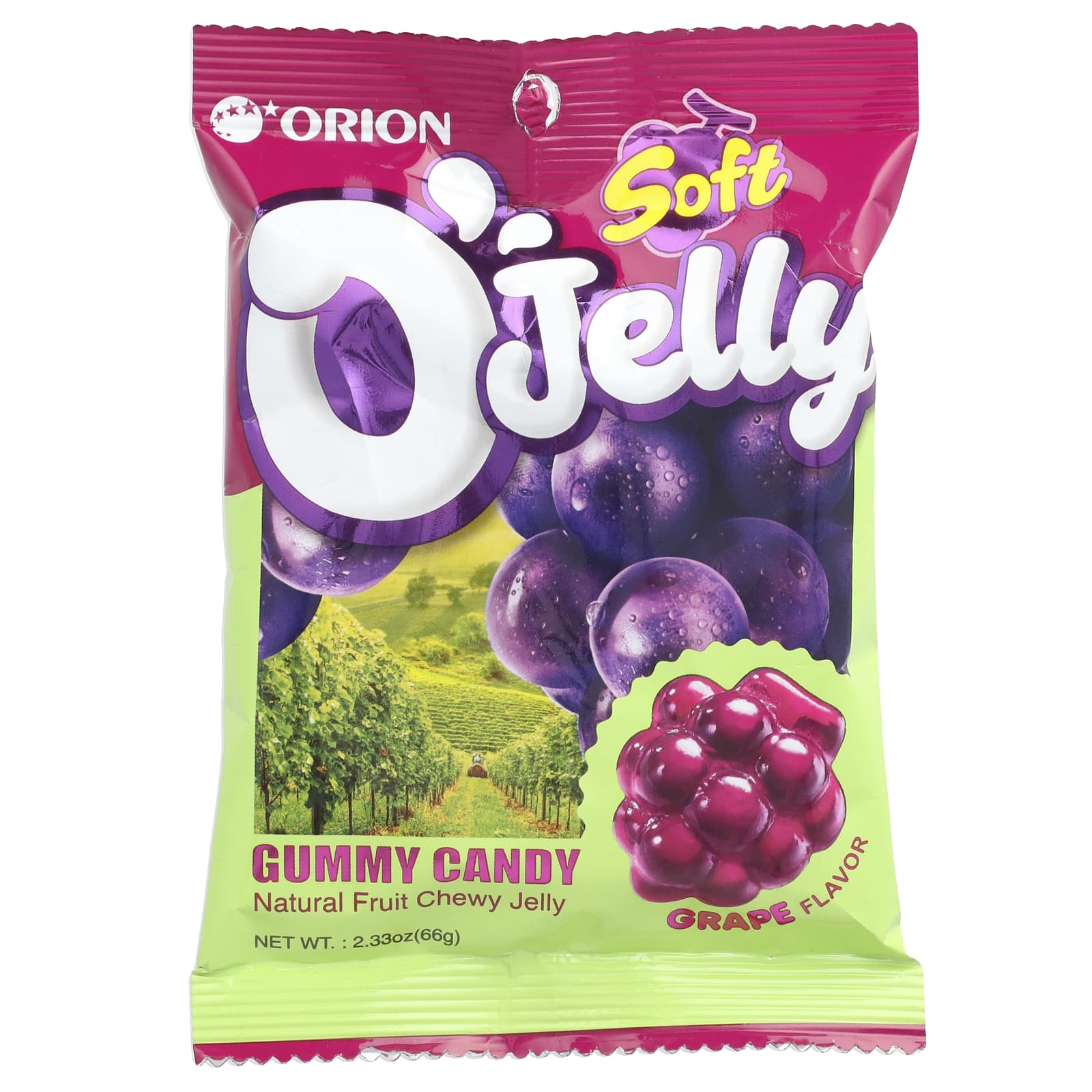 Orion, Soft O'Jelly Gummy Candy, Grape, 2.33 oz (66 g) - Image 1