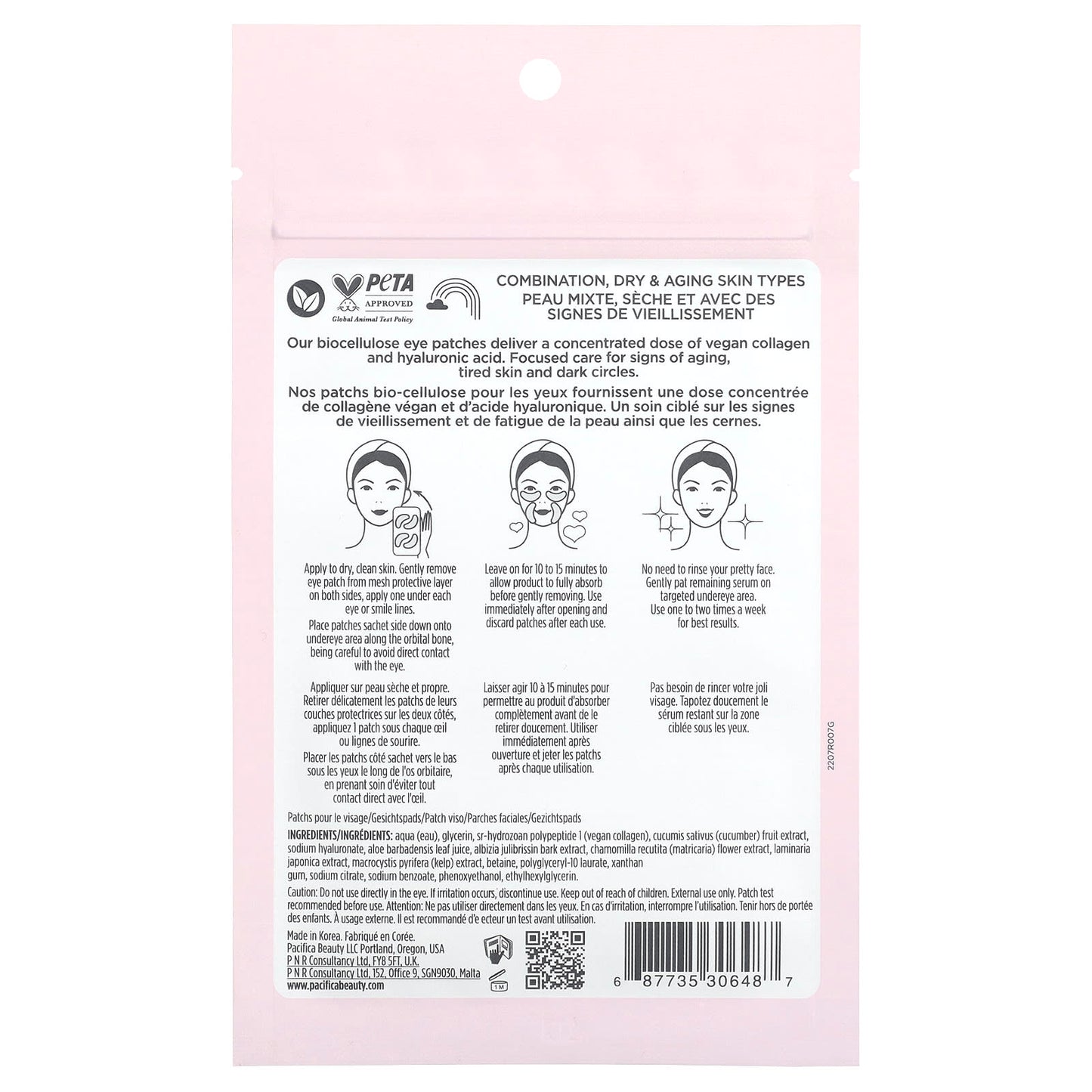 Pacifica, Vegan Collagen, Hydro-Treatment Undereye & Smile Lines, 4 Patches, 0.33 fl oz (10 ml) - Image 2