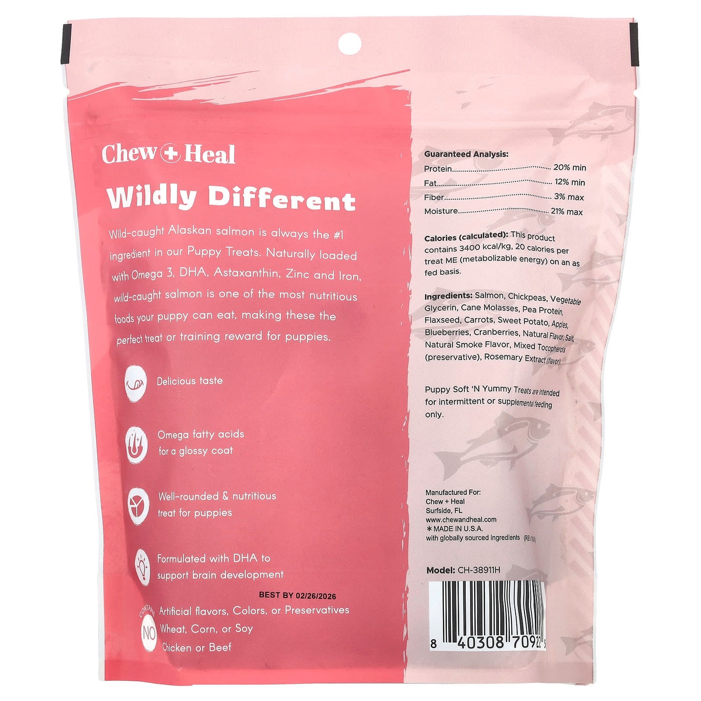 Wild-Caught Salmon Puppy Treats for Brain Development & Shiny Coat - Image 2