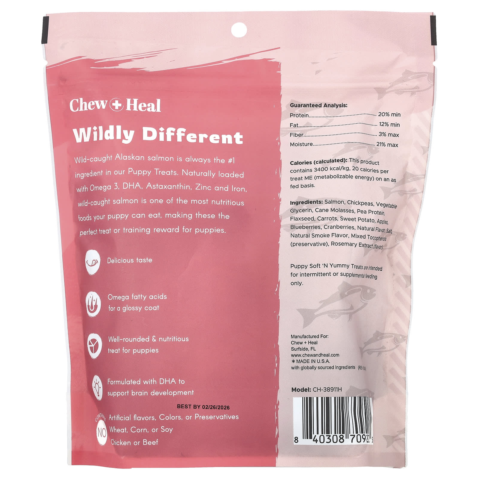 Wild-Caught Salmon Puppy Treats for Brain Development & Shiny Coat - Image 2