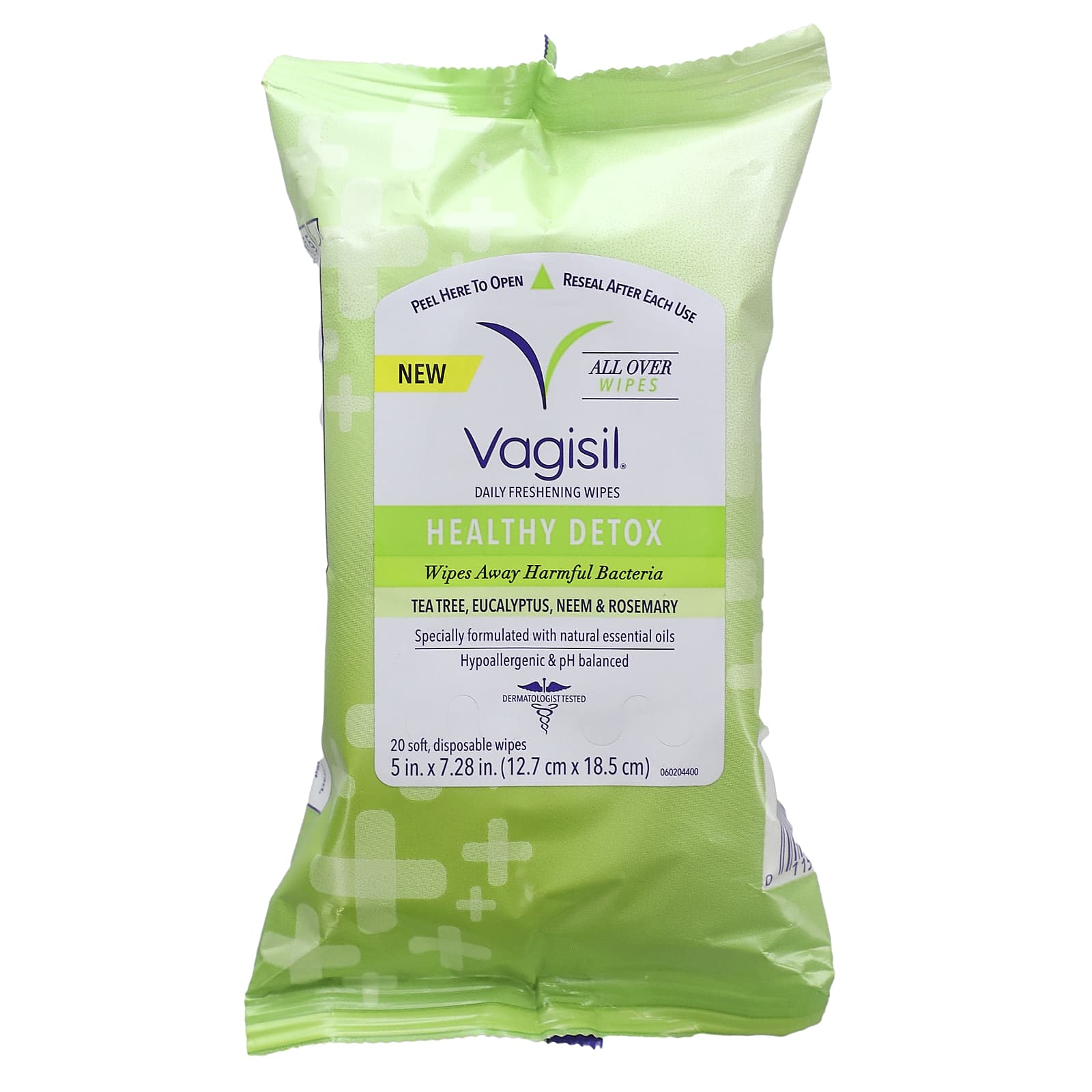 Vagisil, Daily Freshening Wipes, Healthy Detox , 20 Disposable Wipes - Image 1