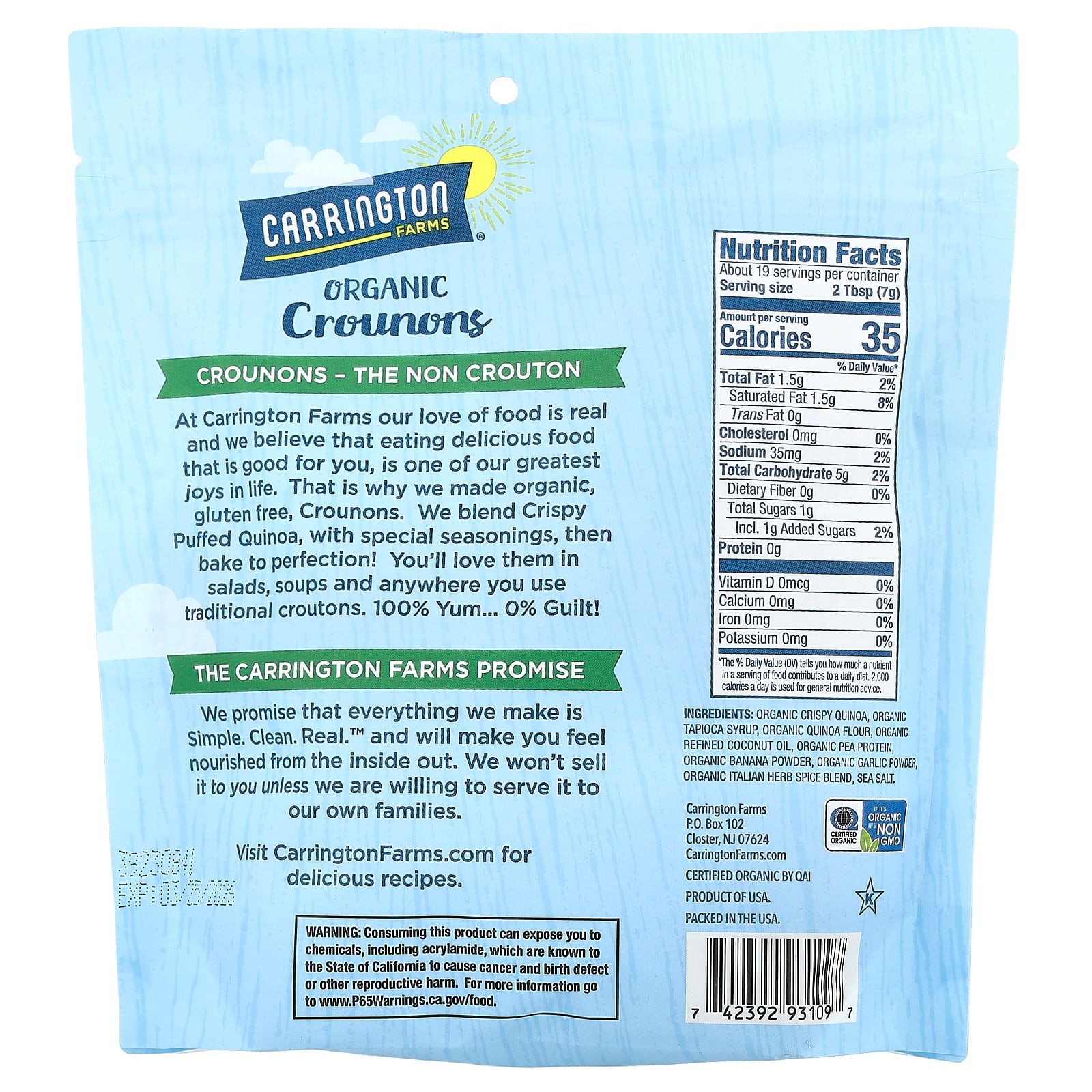 Organic Quinoa Croutons | Gluten Free, Non GMO | Carrington Farms - Image 2