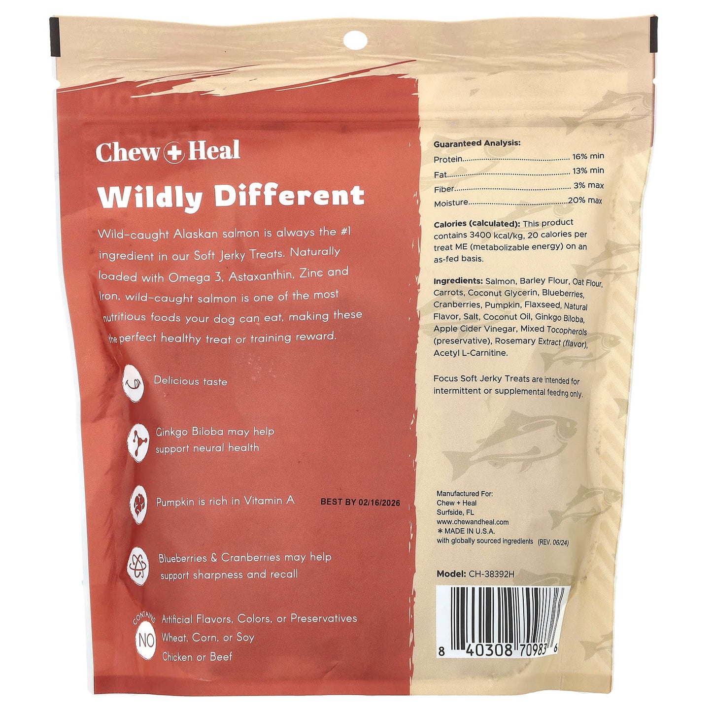 Wild-Caught Salmon Soft Jerky Treats for Brain Health in Dogs - Image 2