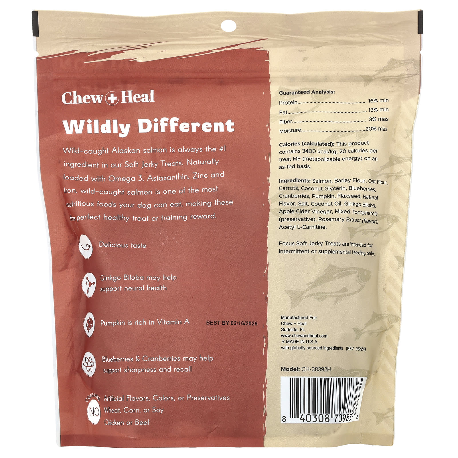 Wild-Caught Salmon Soft Jerky Treats for Brain Health in Dogs - Image 2
