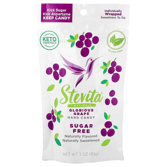 Stevita, Naturals, Sugar Free Hard Candy, Glorious Grape, 3 oz (85 g) - Image 1