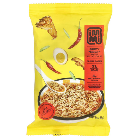 Immi Spicy Beef Ramen, High-Protein, Low-Carb, 2.4 oz (68 g) - Image 1