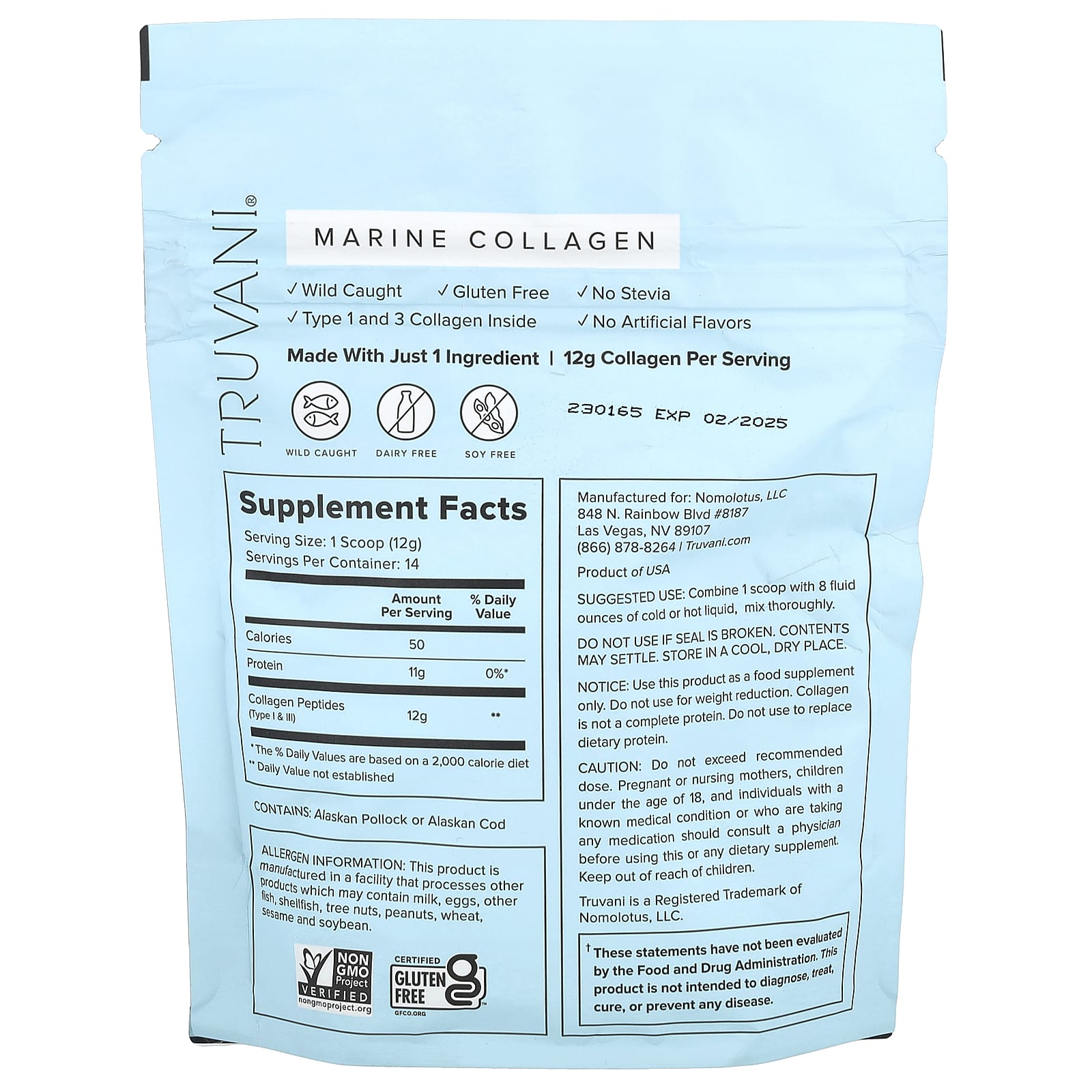 Truvani, Wild Caught Marine Collagen, Unflavored, 5.9 oz (168 g) - Image 2