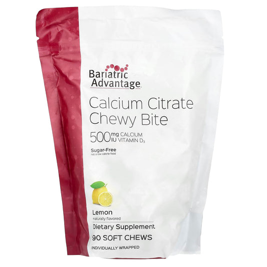 Bariatric Calcium Citrate Chewy Bites - Sugar-Free, Lemon, 90 Soft Chews - Image 1