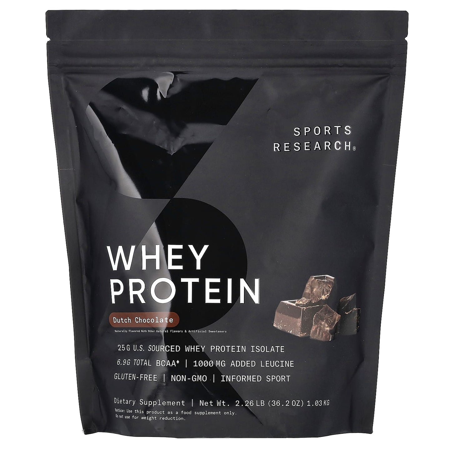 Sports Research, Whey Protein, Dutch Chocolate, 2.26 lb (1.03 kg) - Image 1