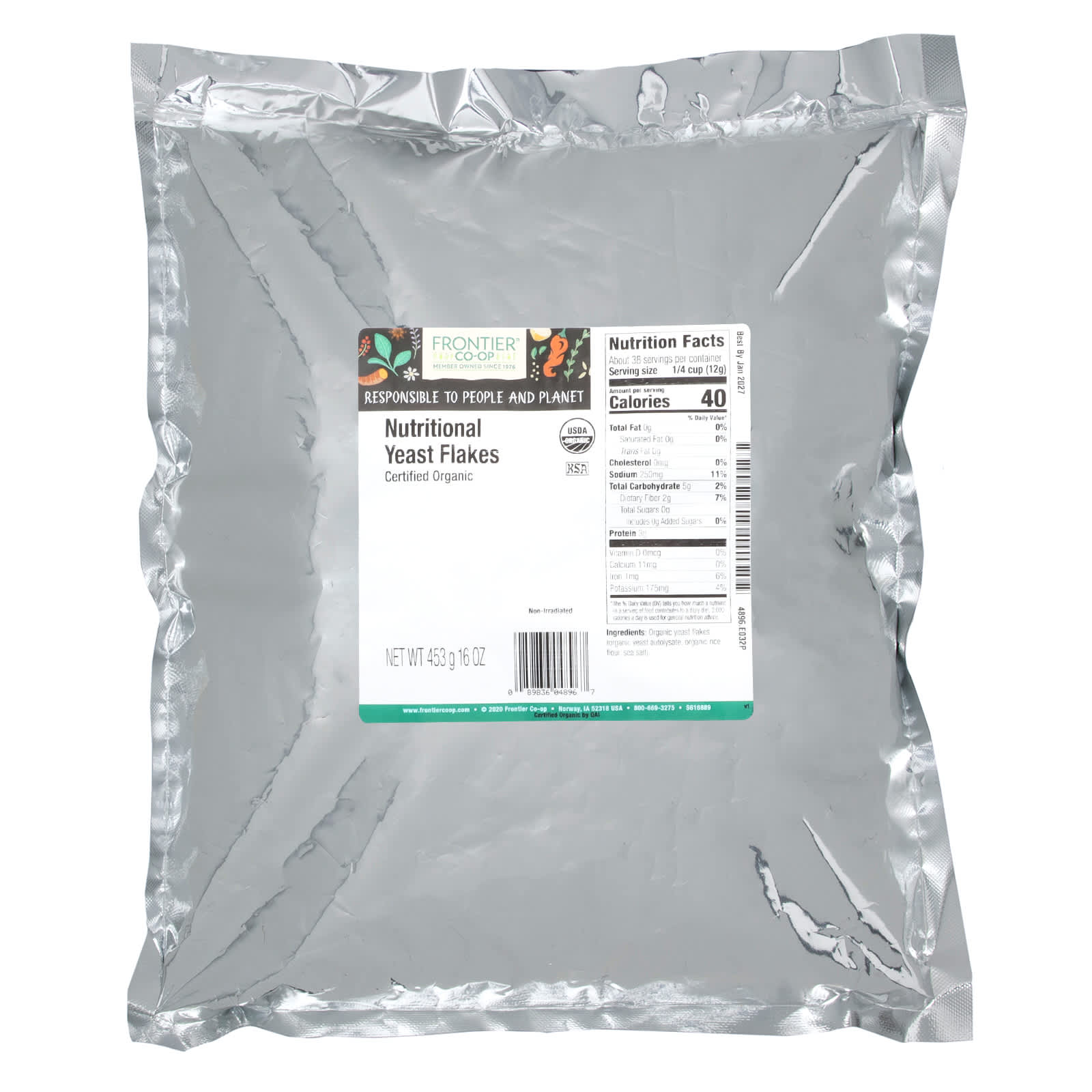 Organic Nutritional Yeast Flakes - Vegan & Dairy-Free, 16 oz - Image 2