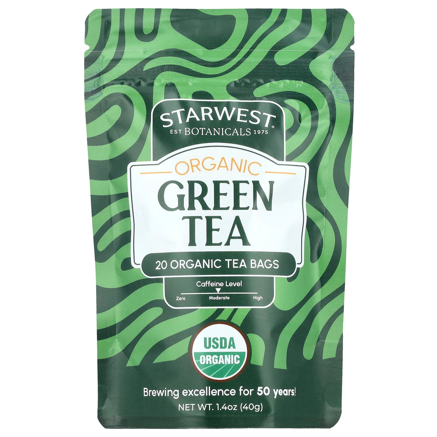 Starwest Botanicals, Organic Green Tea, 20 Tea Bags, 1.4 oz (40 g) - Image 1