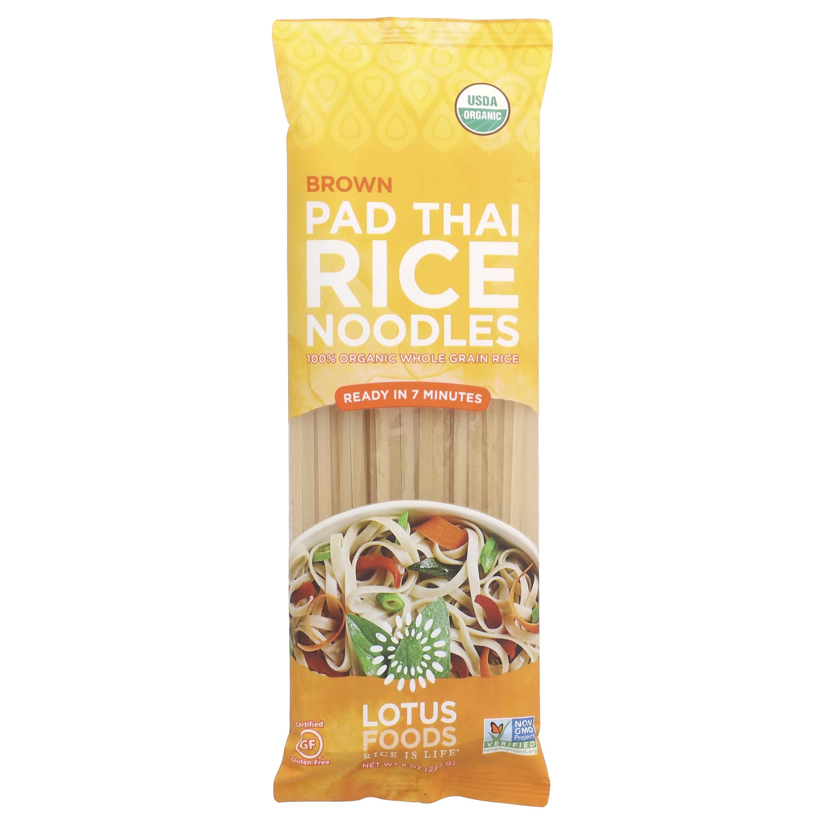 Lotus Foods, Brown Pad Thai Rice Noodles, 8 oz (227 g) - Image 1