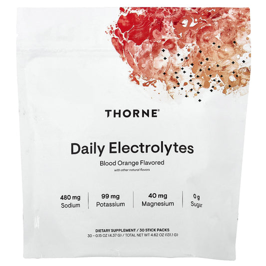 Thorne, Daily Electrolytes, Blood Orange, 30 Stick Packs, 0.15 oz (4.37 g) Each - Image 1
