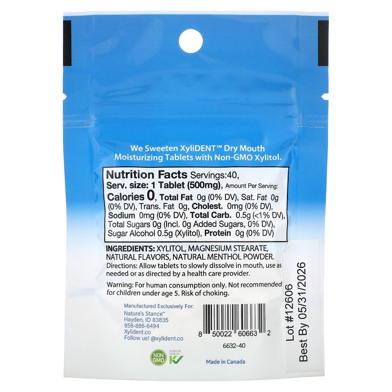 XyliDENT, Dry Mouth Moisturizing Tablets with Xylitol, Peppermint , 40 Tablets, 0.70 oz (20 g) - Image 2