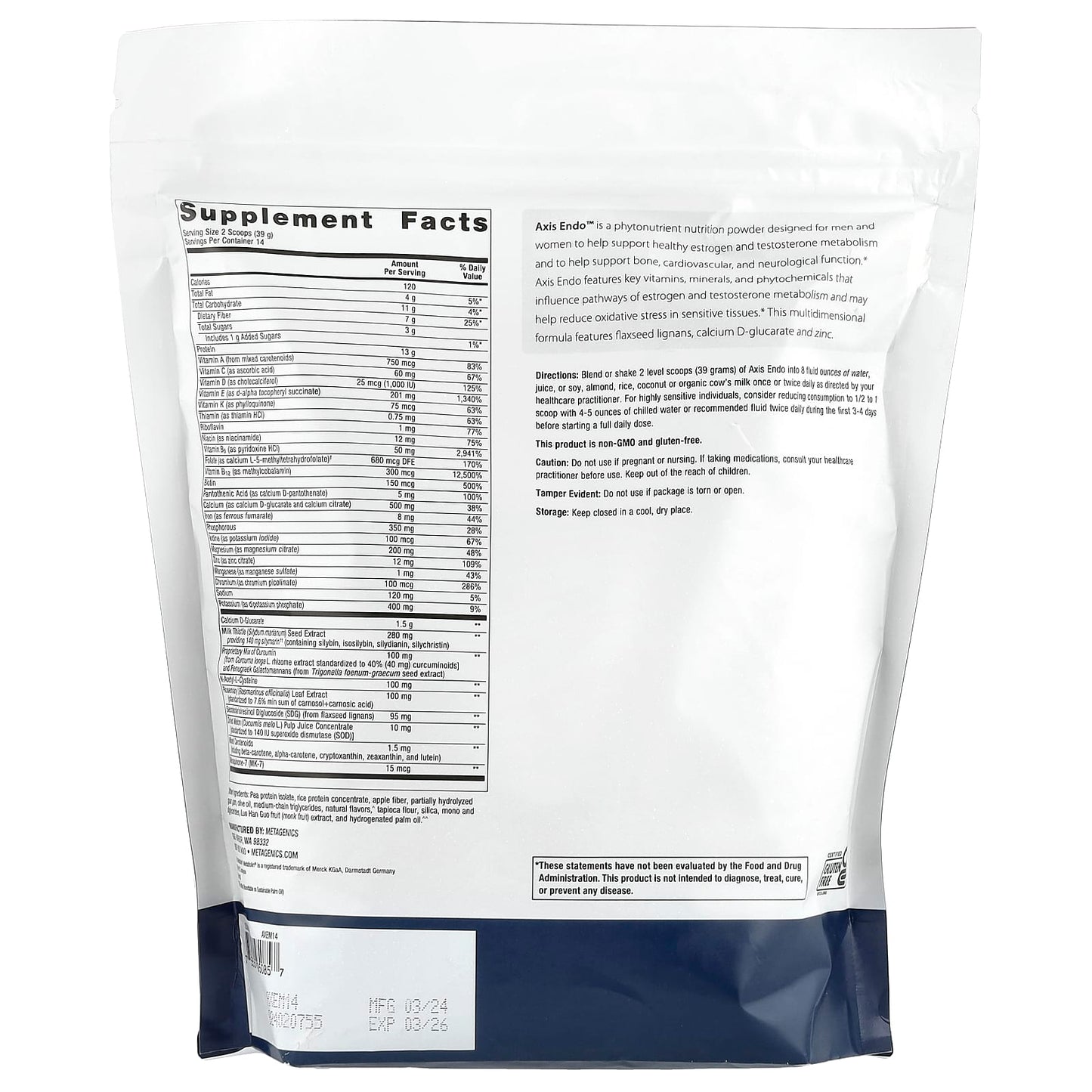 Metagenics, Axis Endo™, Mango , 1 lb 3.26 oz (546 g) - Image 2
