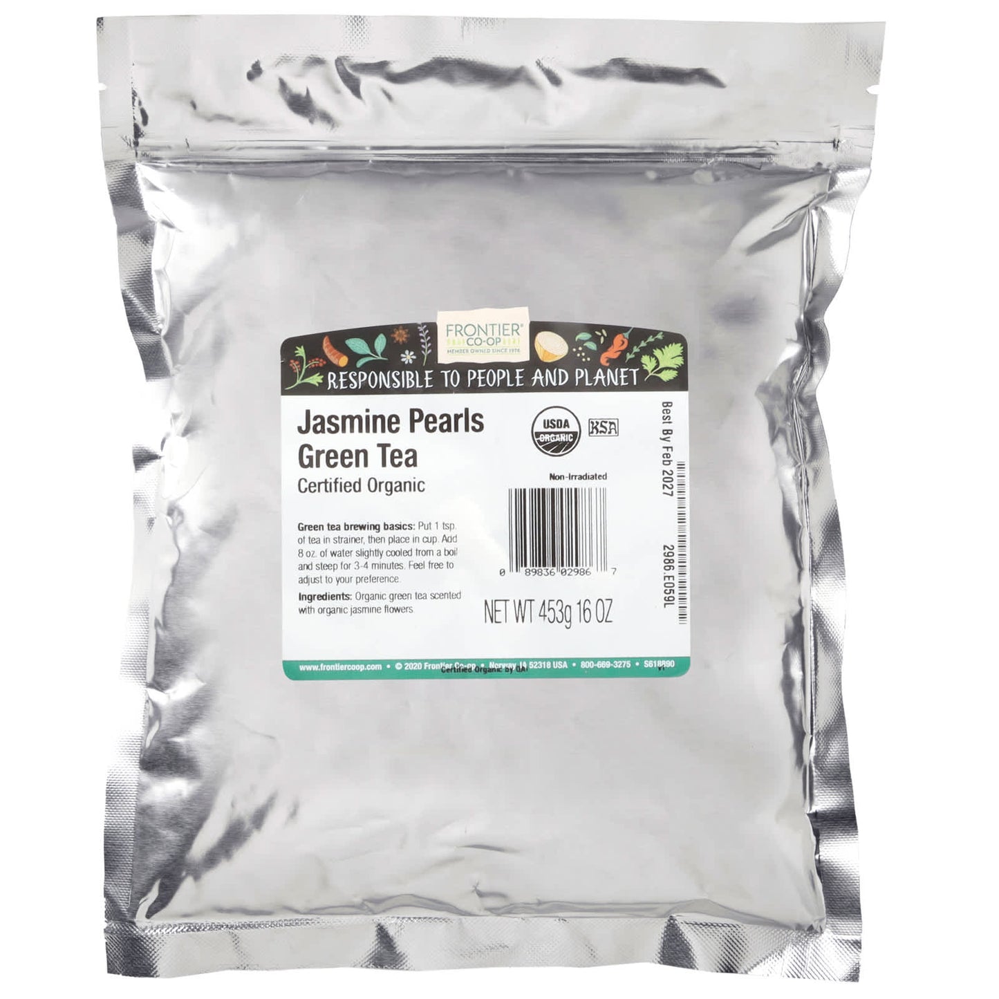 Organic Jasmine Pearls Green Tea by Frontier Co-op, 16 oz (453g) - Image 2
