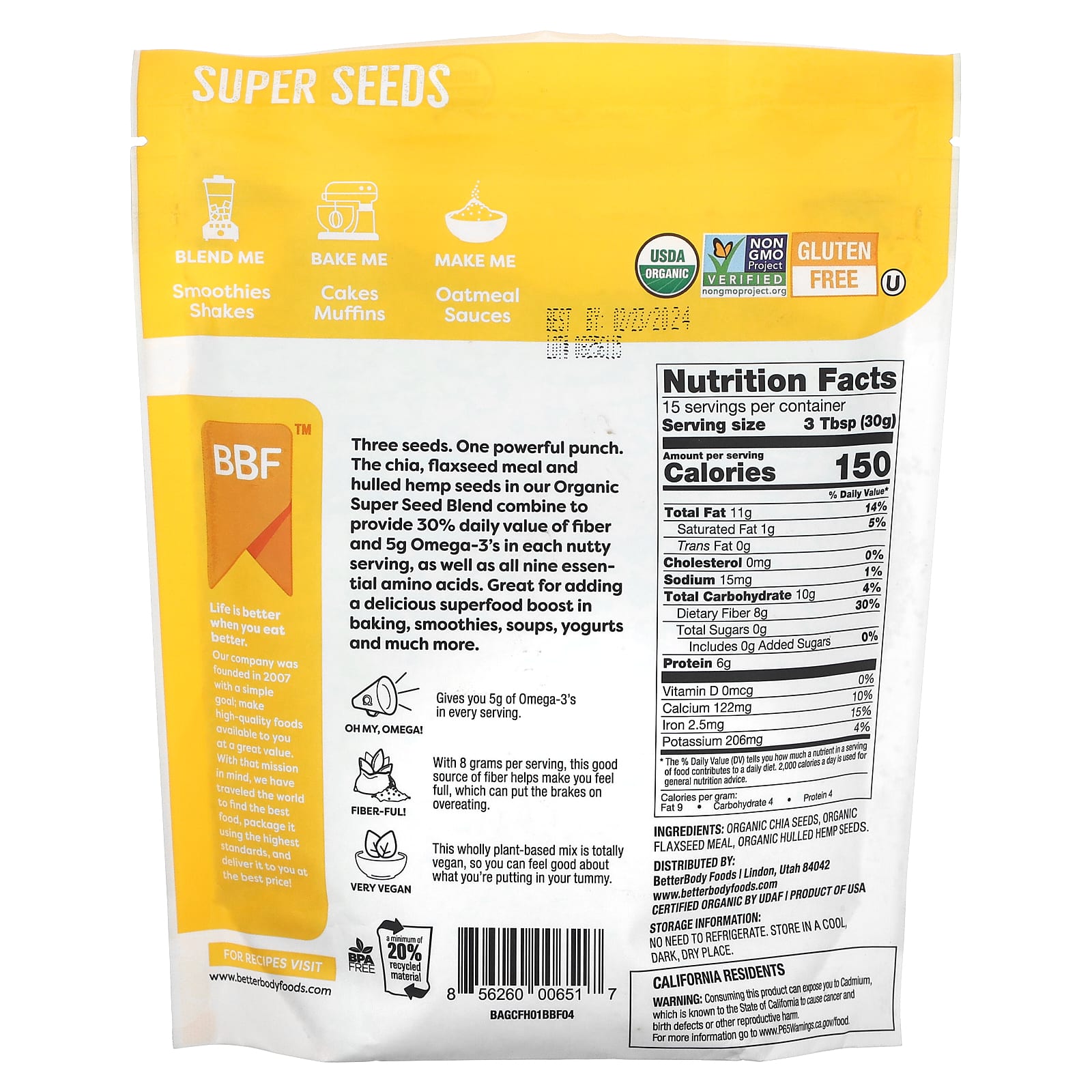 Organic Super Seed Blend by BetterBody Foods - USDA Organic, Non-GMO - Image 2