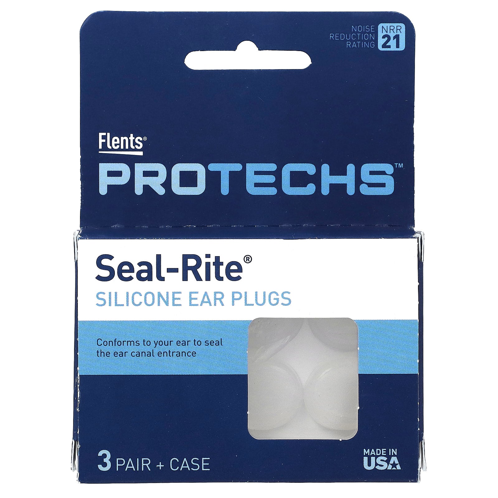 Protect Your Ears with Flents Silicone Ear Plugs (3 Pair + Case) - Image 1