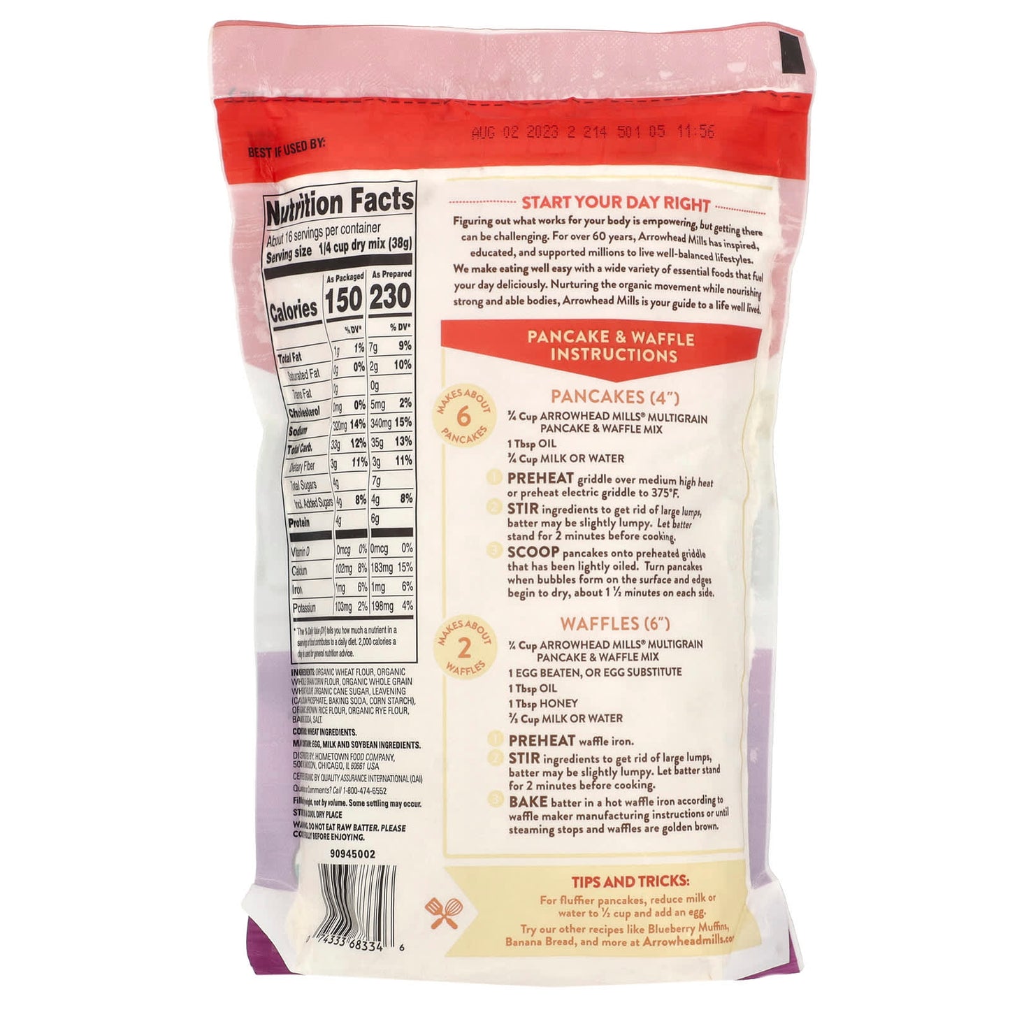 Organic Multigrain Pancake & Waffle Mix - 22 oz by Arrowhead Mills - Image 2