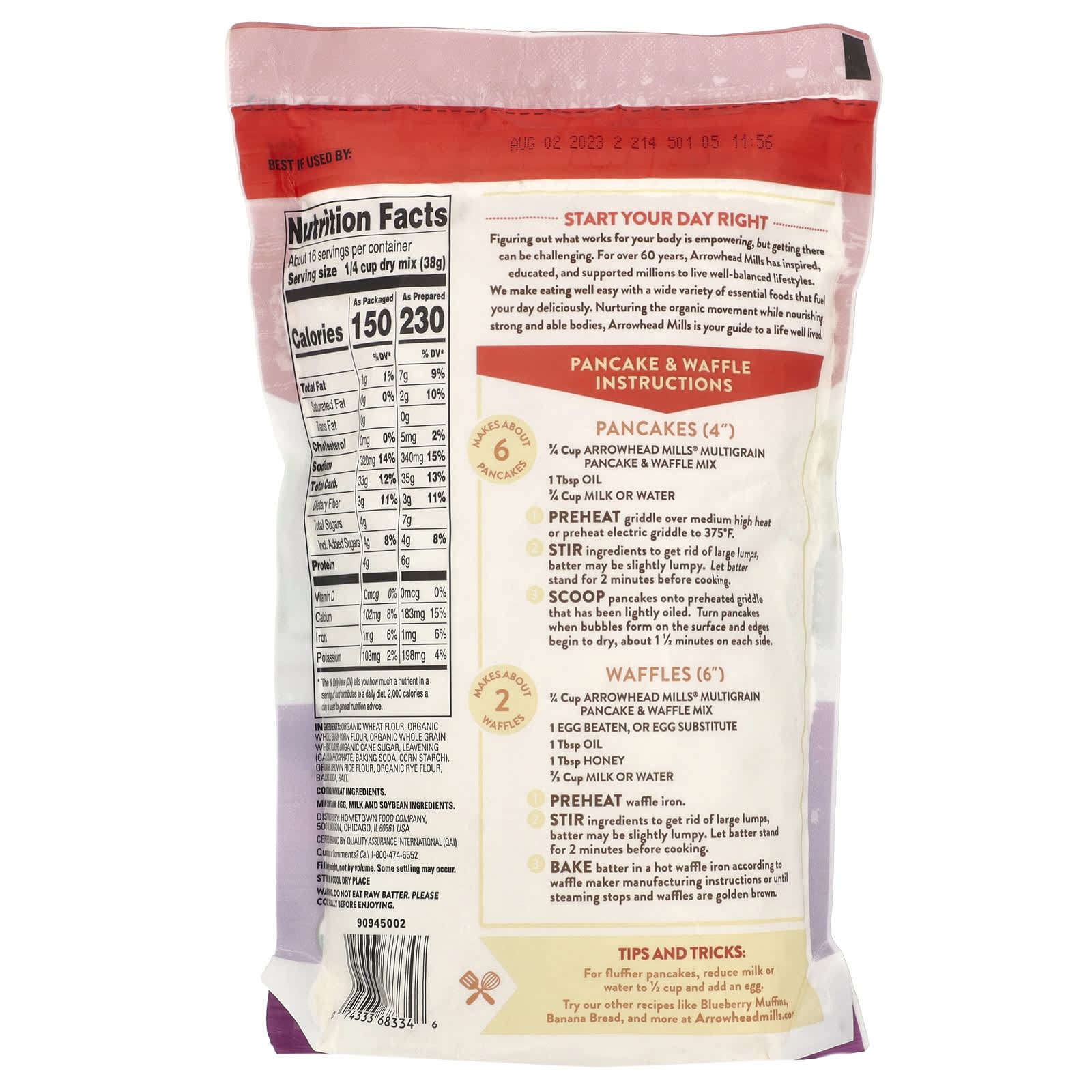 Organic Multigrain Pancake & Waffle Mix - 22 oz by Arrowhead Mills - Image 2