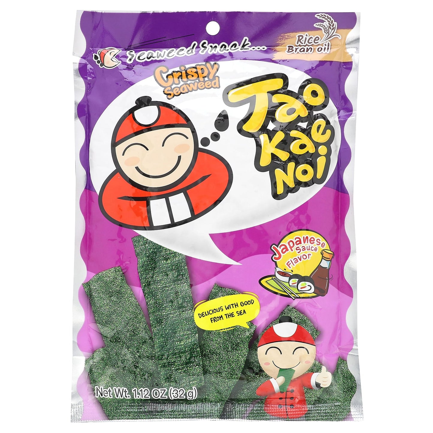 Tao Kae Noi, Crispy Seaweed Snack, Japanese Sauce, 1.12 oz (32 g) - Image 1