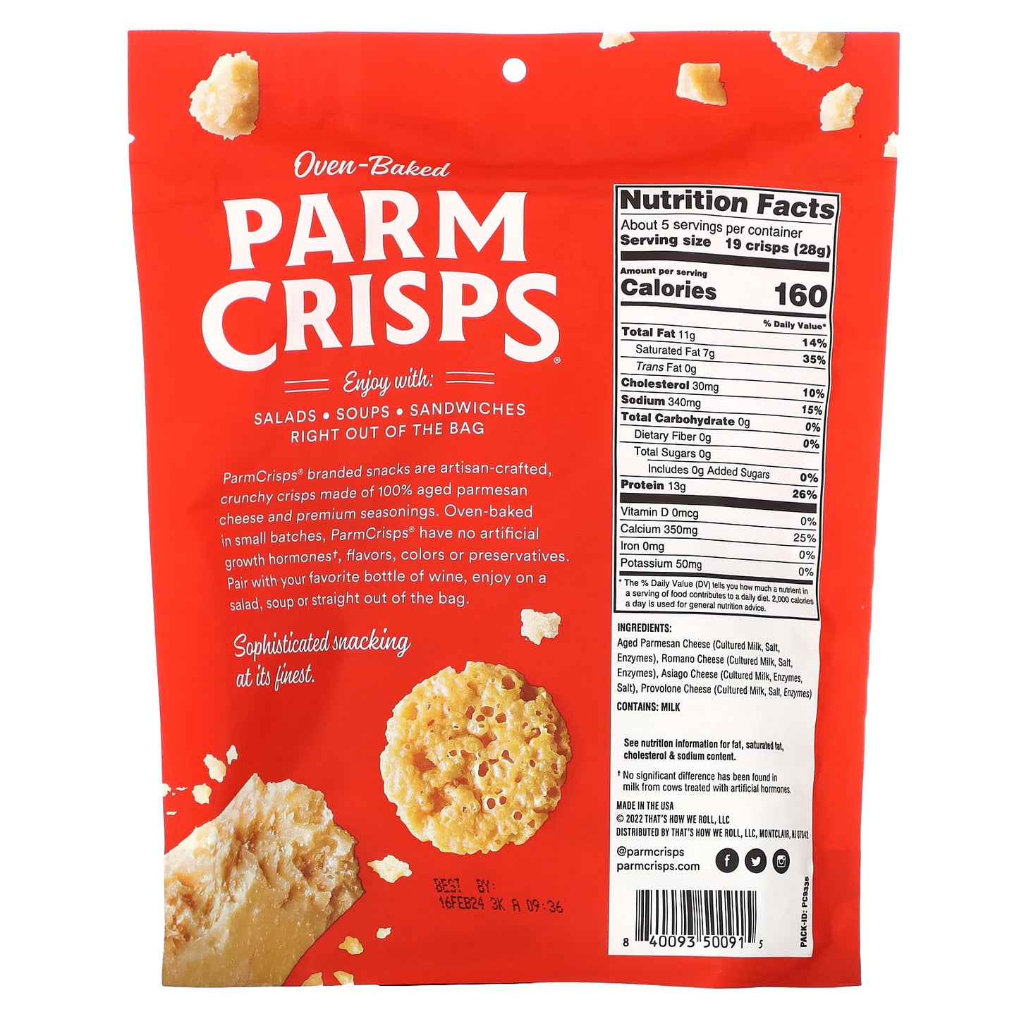 ParmCrisps, Oven-Baked, Four Cheese, 5 oz (142 g) - Image 2