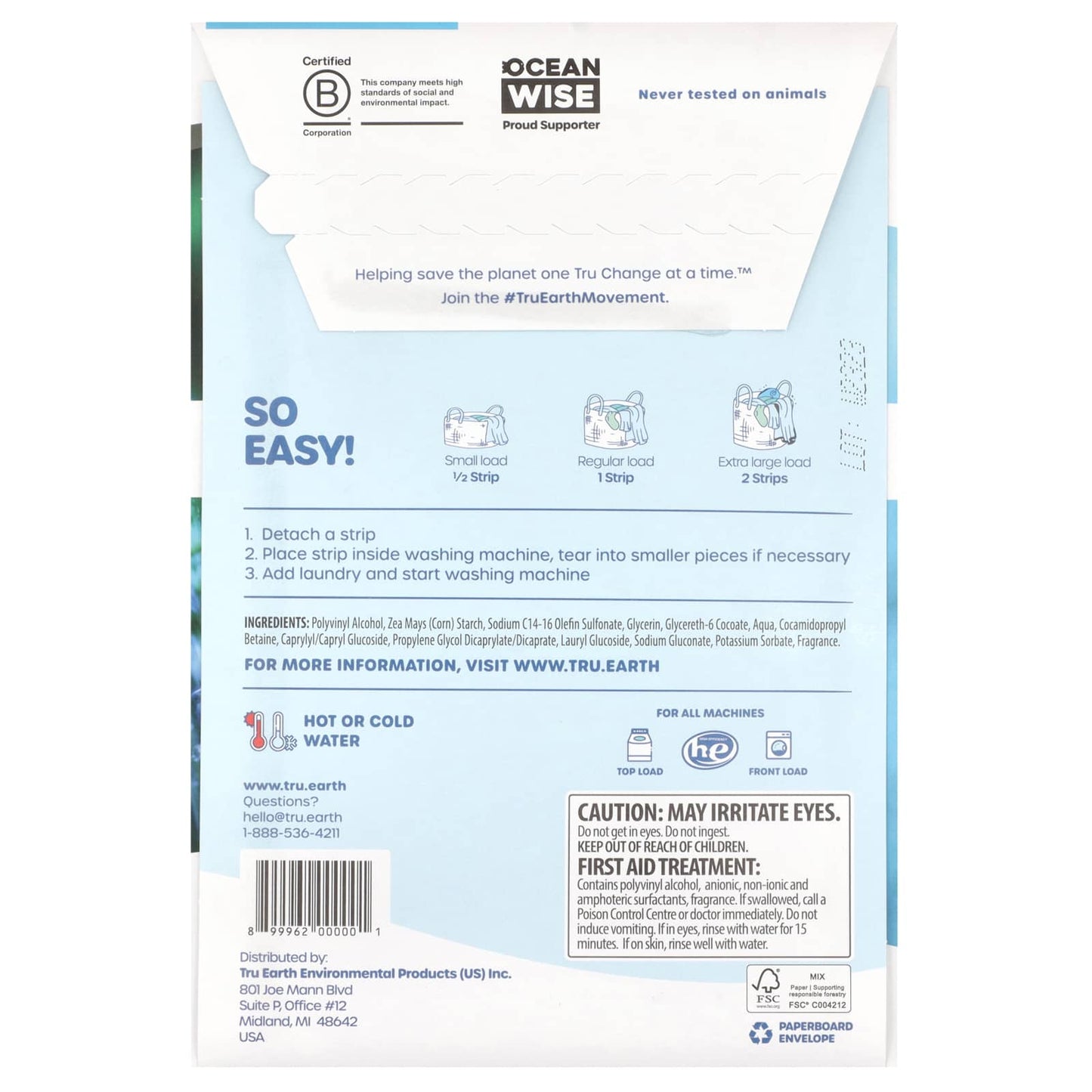 Tru Earth, Eco-Strips®, Laundry Detergent, Ultra Concentrated, Fresh Linen, 32 Strips - Image 2