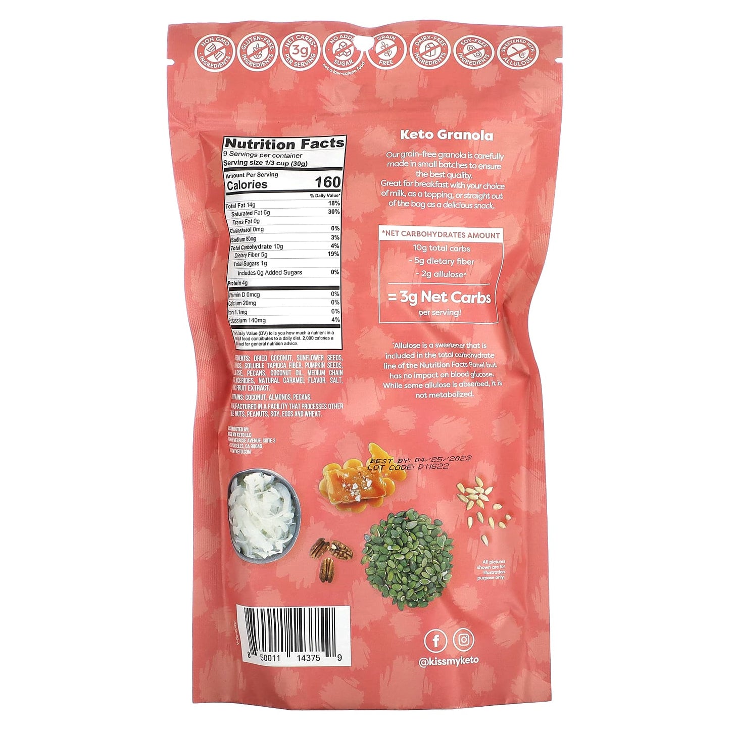 Kiss My Keto, Granola, Salted Caramel, 9.5 oz (270 g) - Image 2