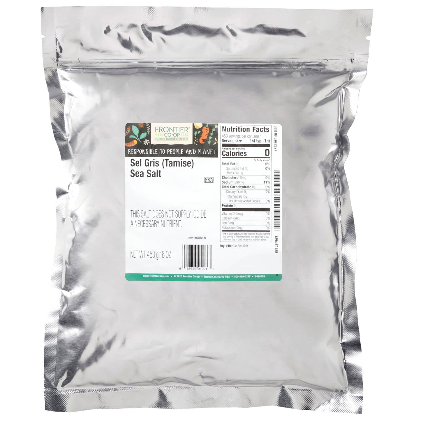 Sel Gris (Tamise) Sea Salt 16 oz - Frontier Co-op's Coarse, Kosher Salt - Image 2