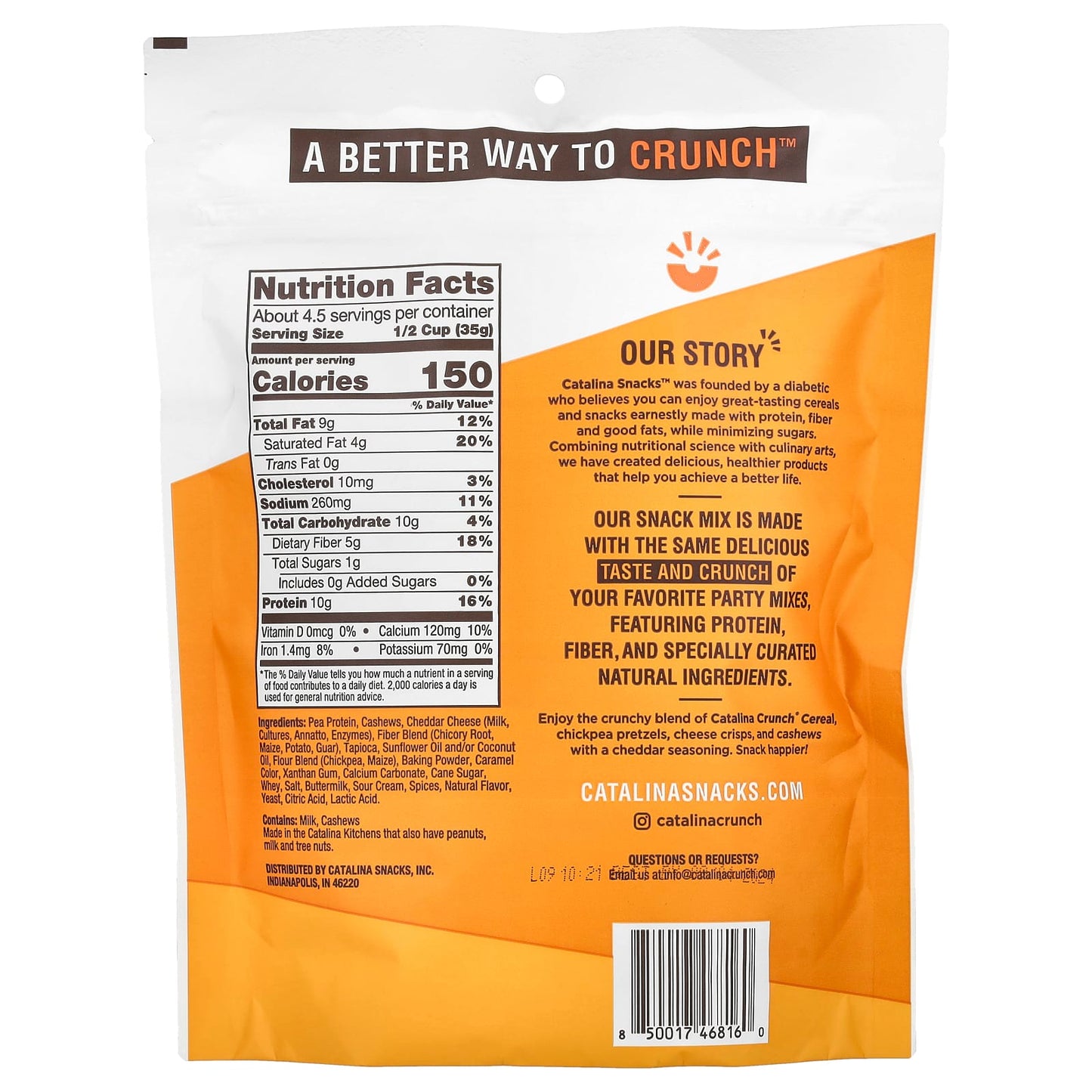 Cheddar Catalina Crunch Snack Mix, Keto Friendly, Gluten Free, 5.25 oz (148g) - Image 2