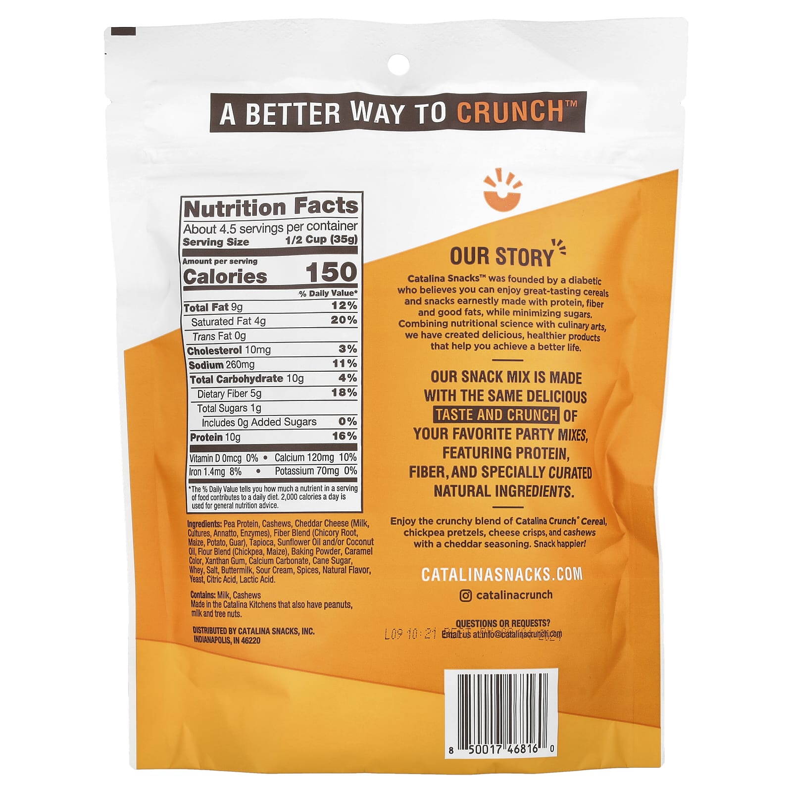 Cheddar Catalina Crunch Snack Mix, Keto Friendly, Gluten Free, 5.25 oz (148g) - Image 2