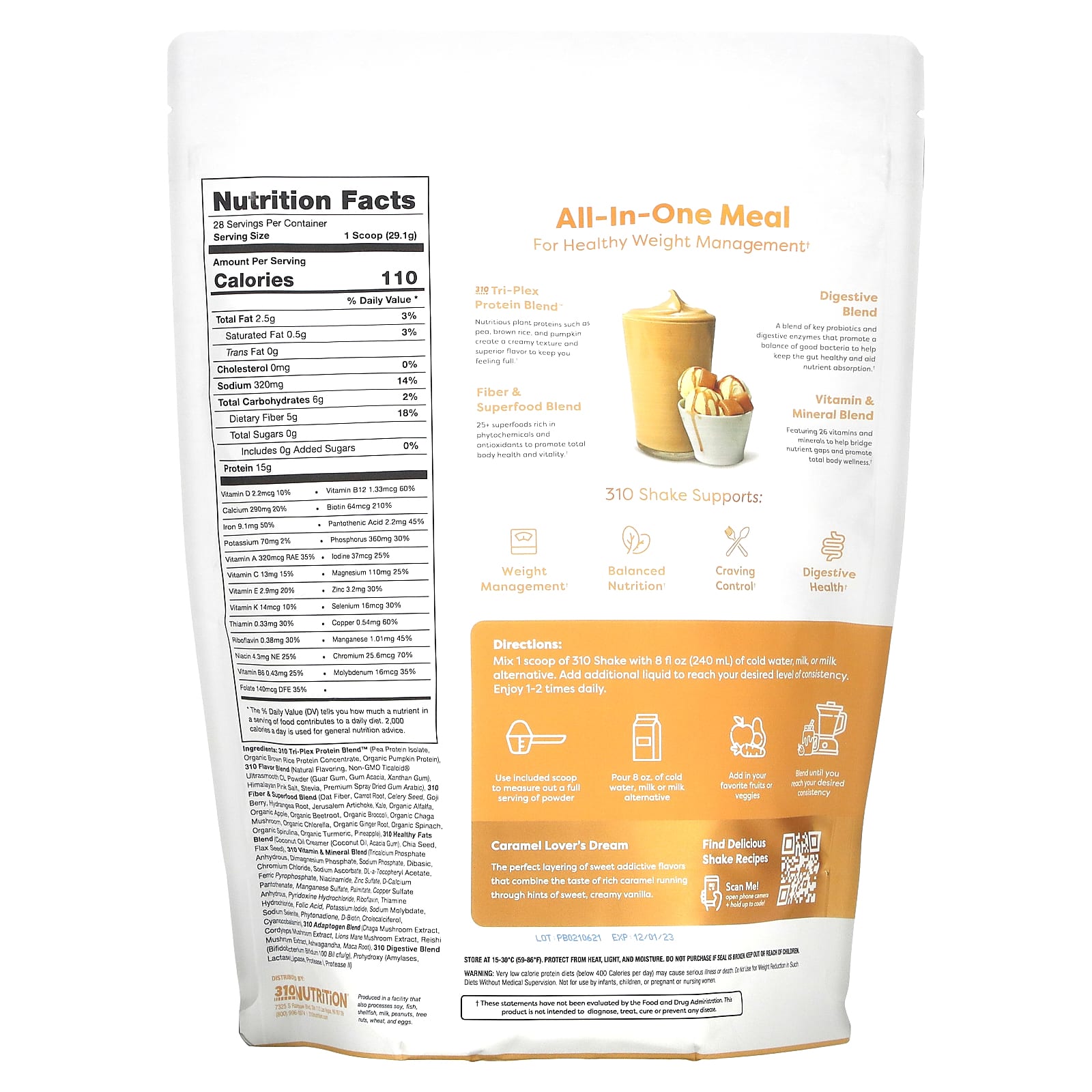 310 Nutrition Caramel Sundae All-In-One Meal Shake for Weight Management - Image 2