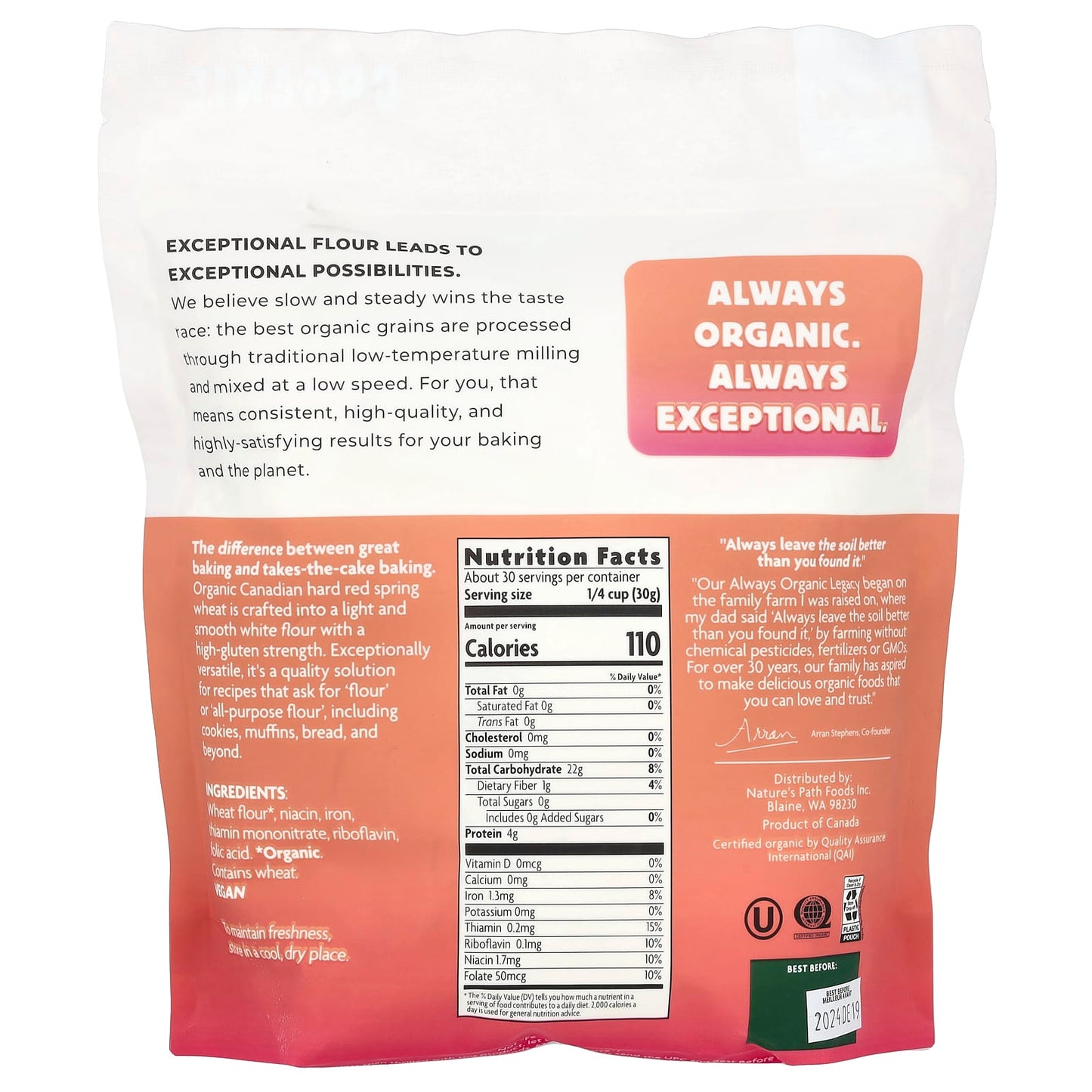 Nature's Path, Organic All-Purpose Flour, Unbleached, 32 oz (907 g) - Image 2