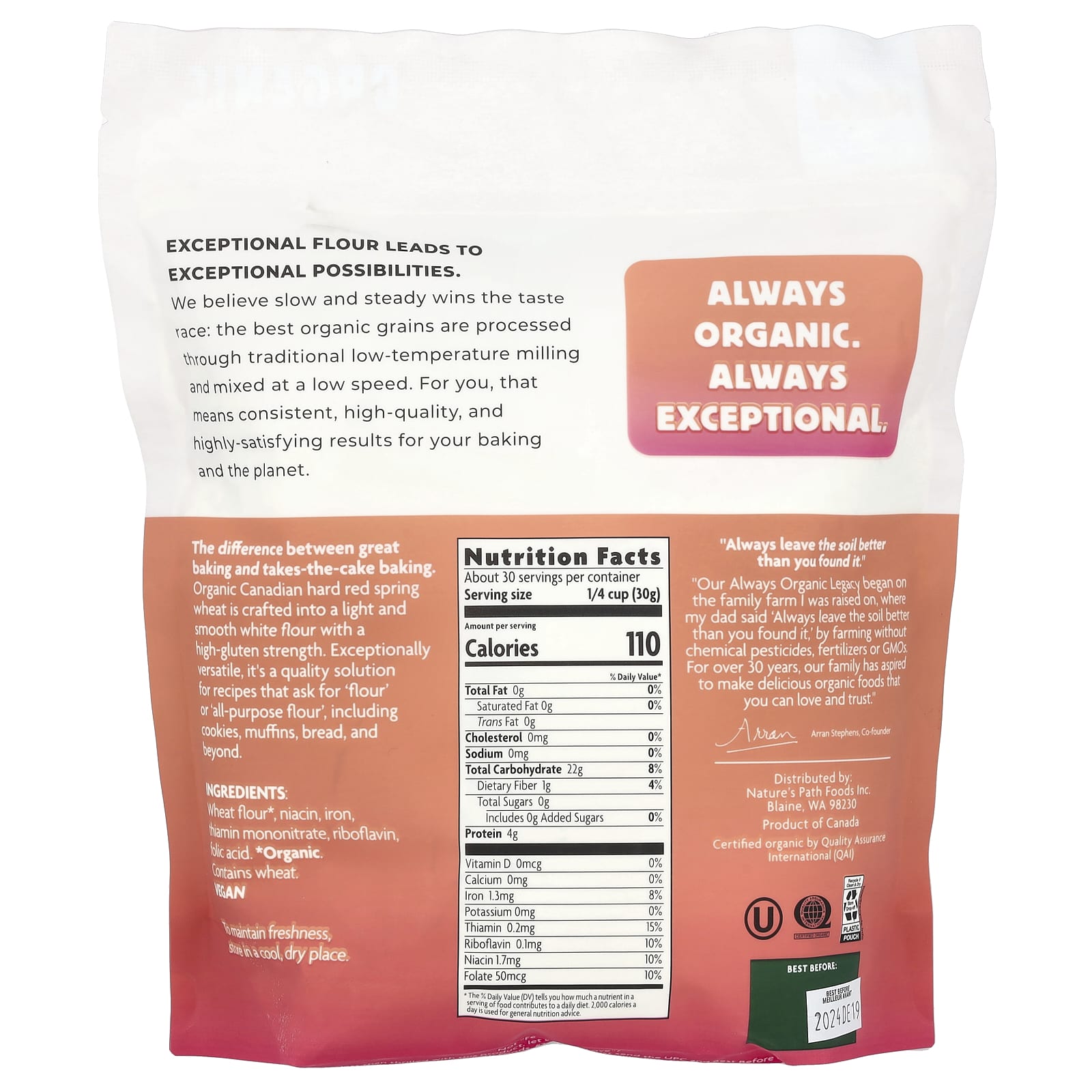 Nature's Path, Organic All-Purpose Flour, Unbleached, 32 oz (907 g) - Image 2