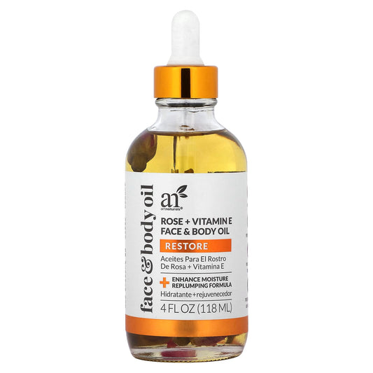 Rose Vitamin E Face & Body Oil for Moisturized Skin, Vegan, Paraben-Free - Image 1