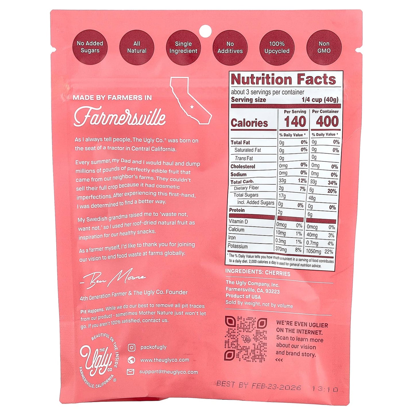 Ugly, Dried Cherries - All-Natural, No Added Sugar, Non-GMO - Image 2