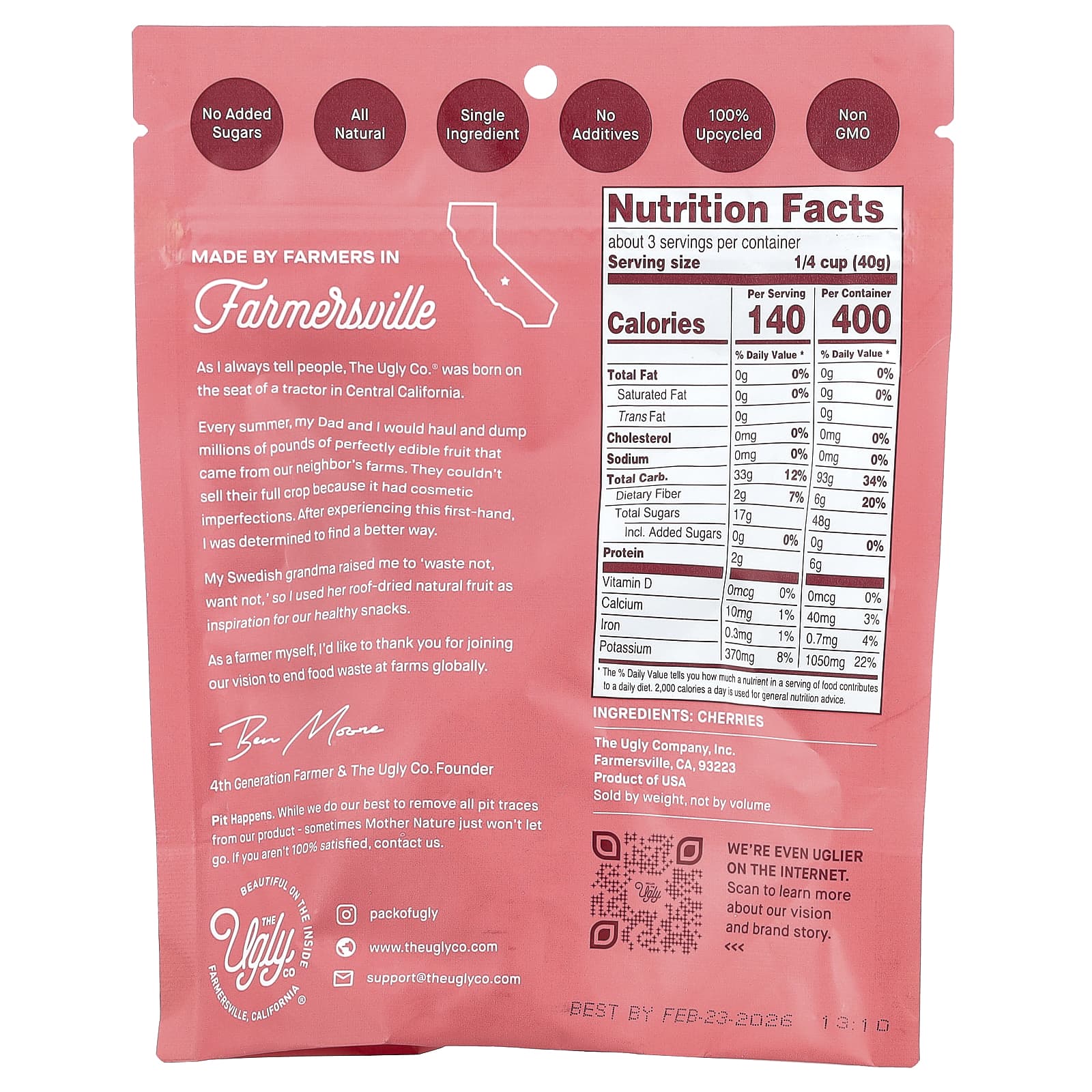 Ugly, Dried Cherries - All-Natural, No Added Sugar, Non-GMO - Image 2